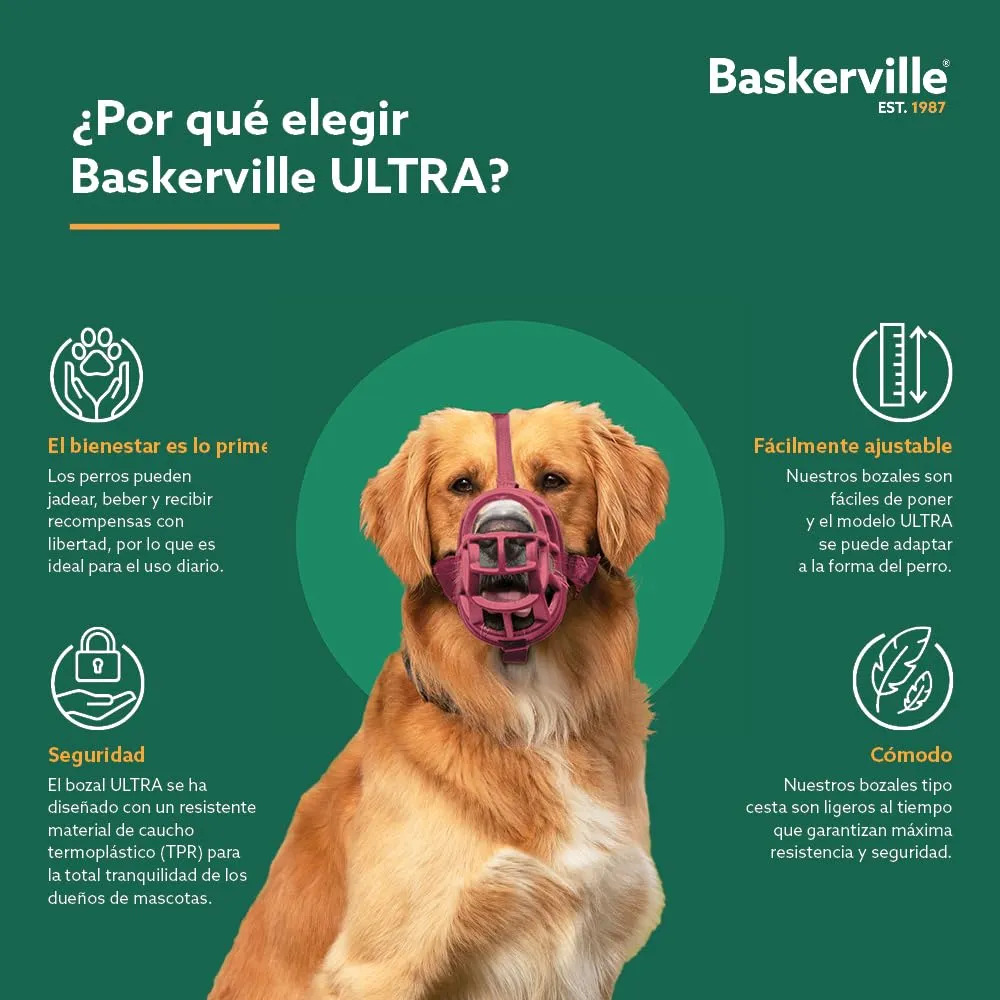 Museruola per cani Baskerville Ultra, Taglia 4, Rosa - immagine 2