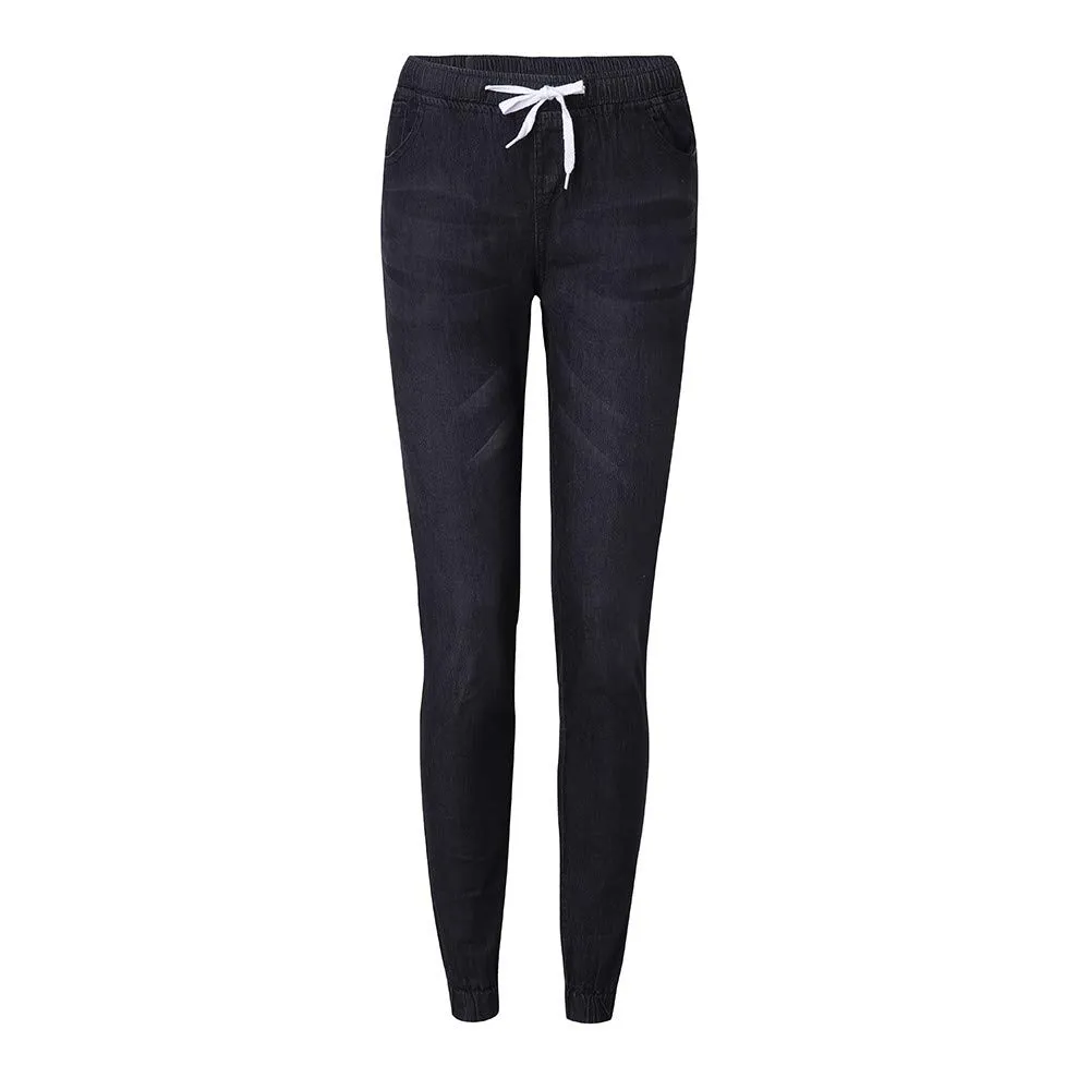 Duohropke Jeans da Donna Skinny Fit Elasticizzati, Tinta Unita, Nero, L - immagine 2