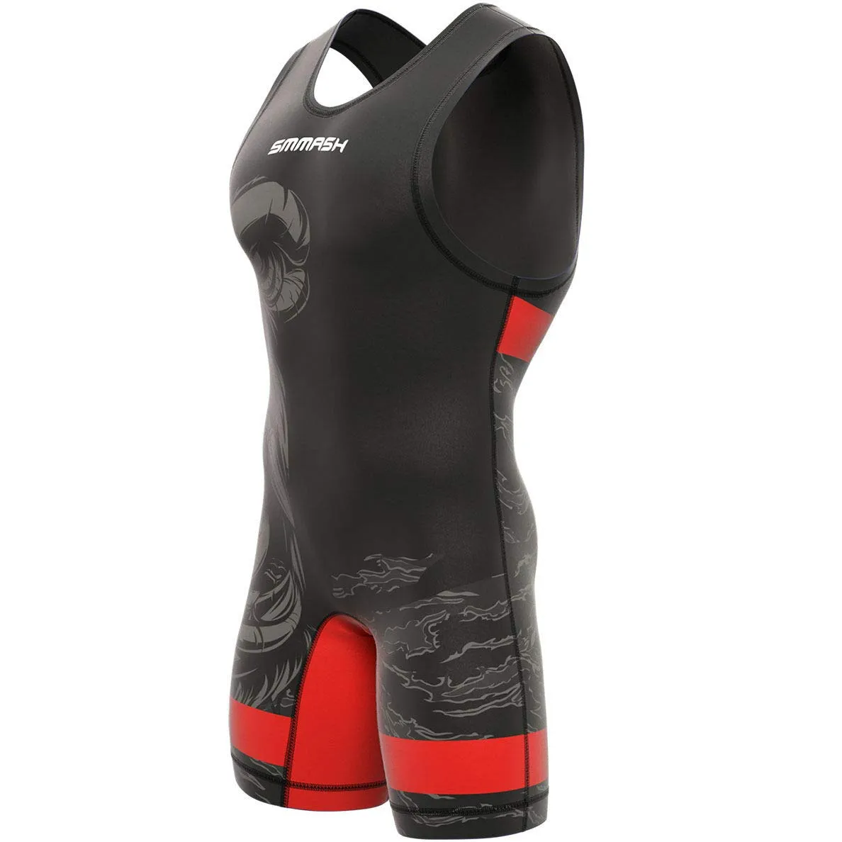 SMMASH Singlet da Wrestling da Uomo in Jersey Traspirante e Resistente all'Abrasione - immagine 6