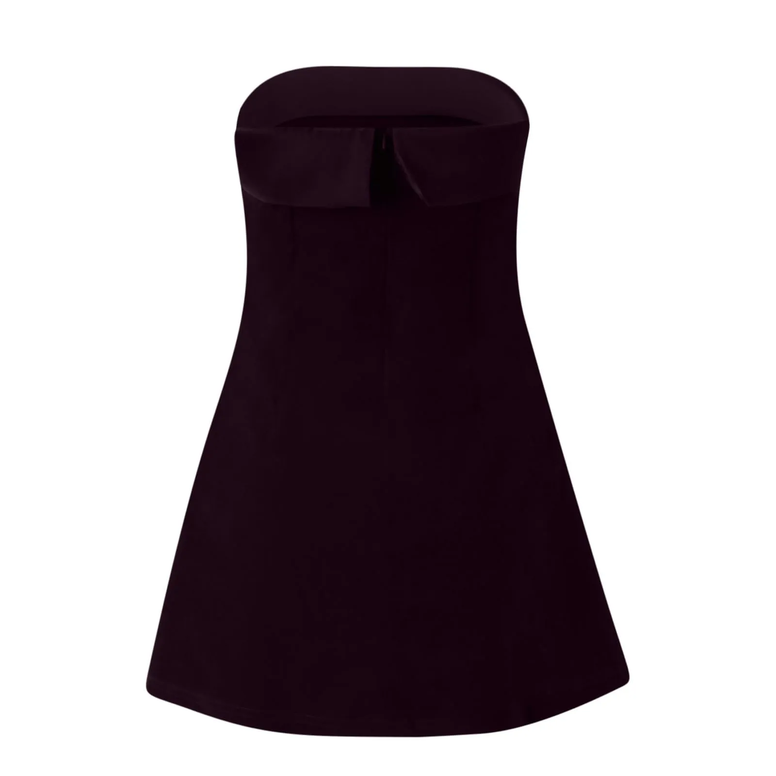 Masrin Abito da ballo in velluto per donna, a tubo, senza spalline, viola, M - immagine 6
