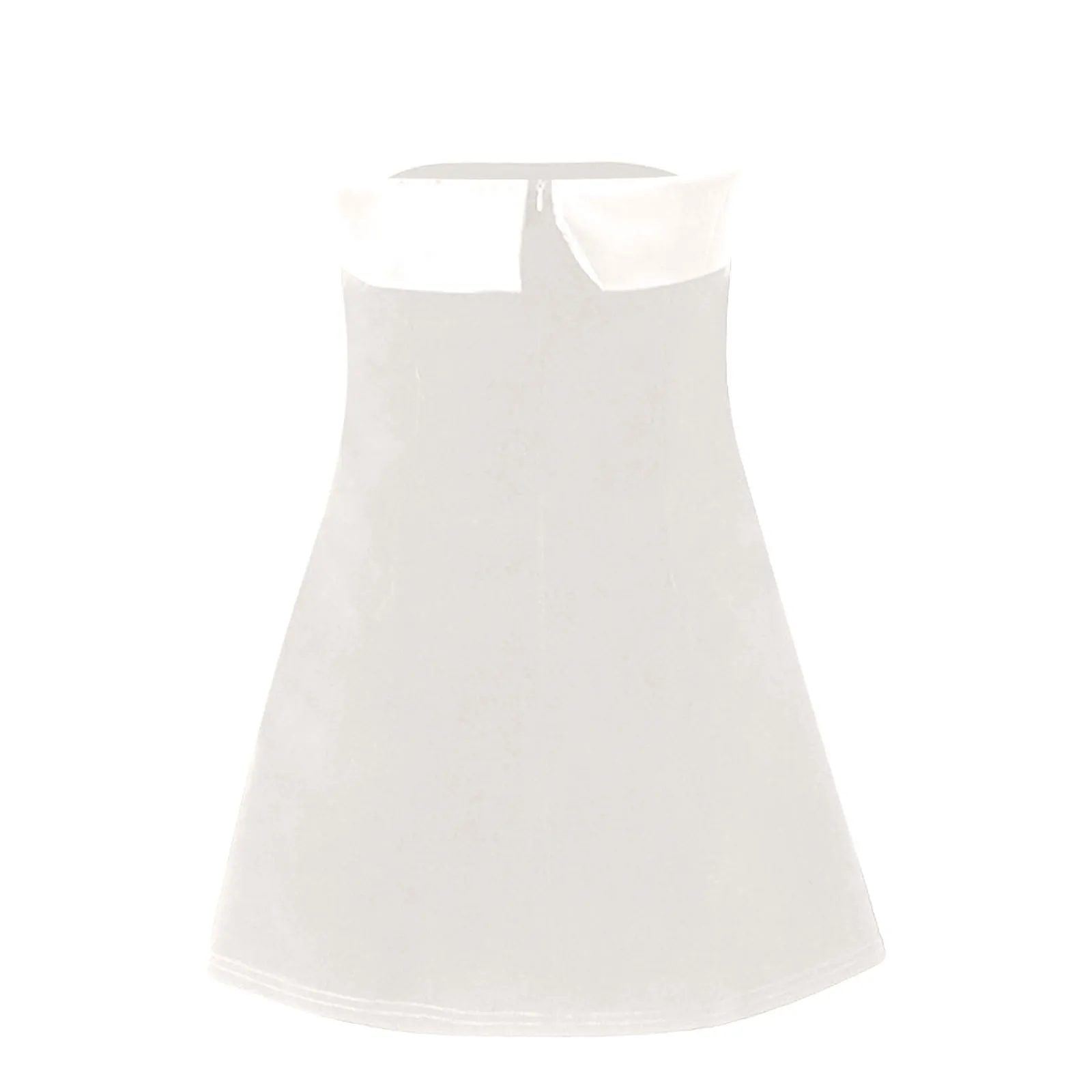 Masrin Abito da ballo in velluto a tubo senza spalline, Bianco, XL - immagine 6