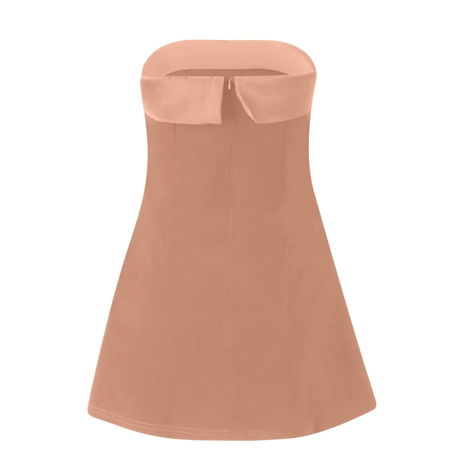 Masrin Abito da Ballo in Velluto Dorato, Tubino Senza Spalline, Oro Rosa, M - immagine 6