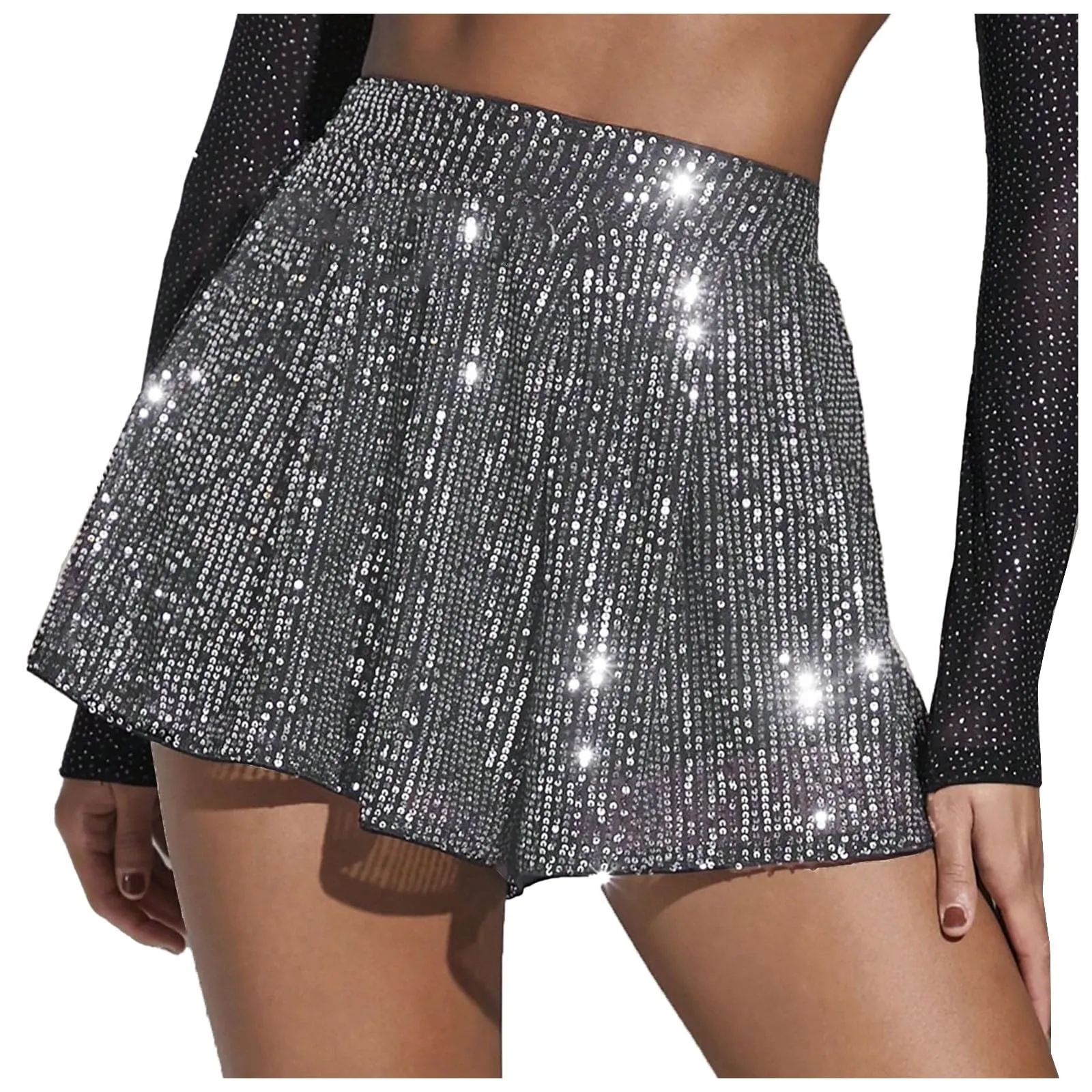 Gonna con Paillettes Grigio S - immagine 7