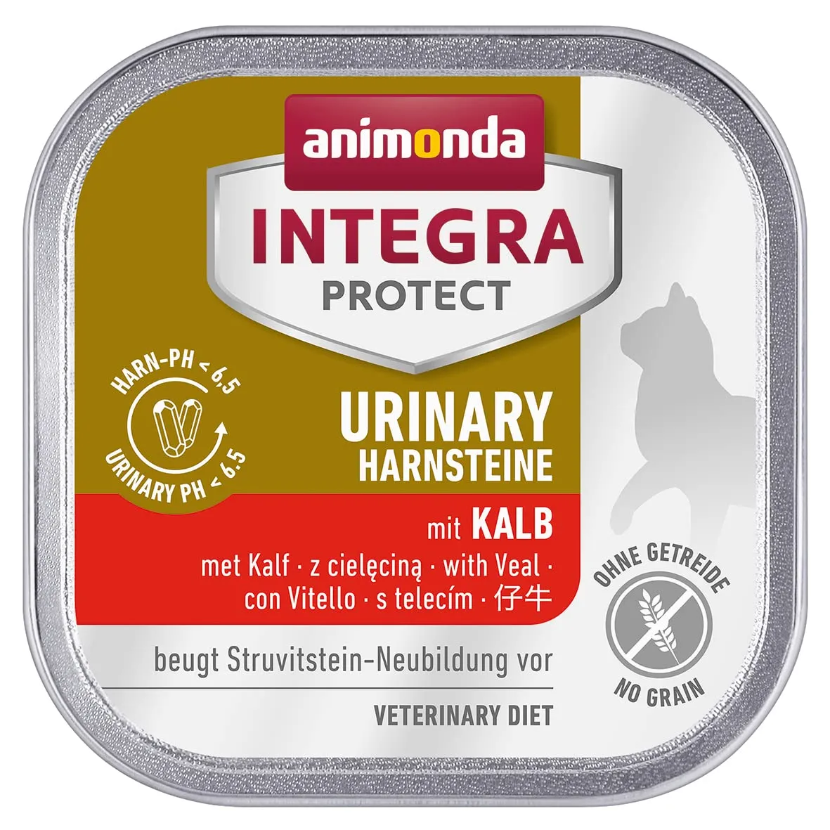 Animonda Integra Protect Cibo per Gatti Bagnato Urinario Struvitstone Vitello (16 x 100 g) - immagine 1