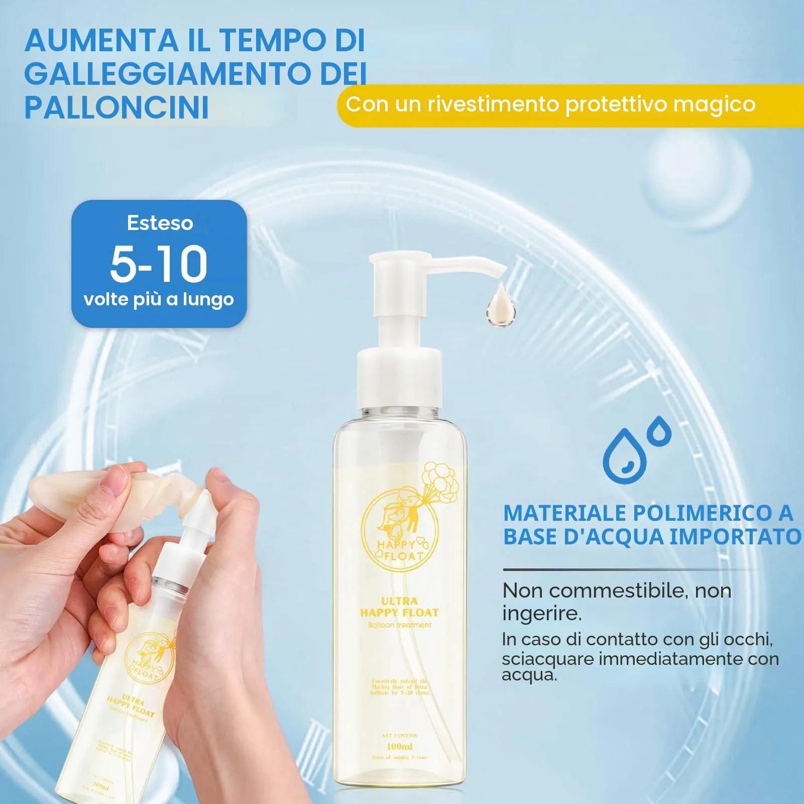 Allony Float Magic Trattamento per palloncini in lattice di elio, 100 ml - immagine 3
