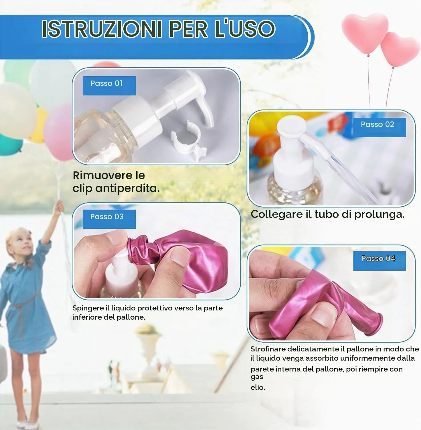 Allony Float Magic Trattamento per palloncini in lattice di elio, 100 ml - immagine 4