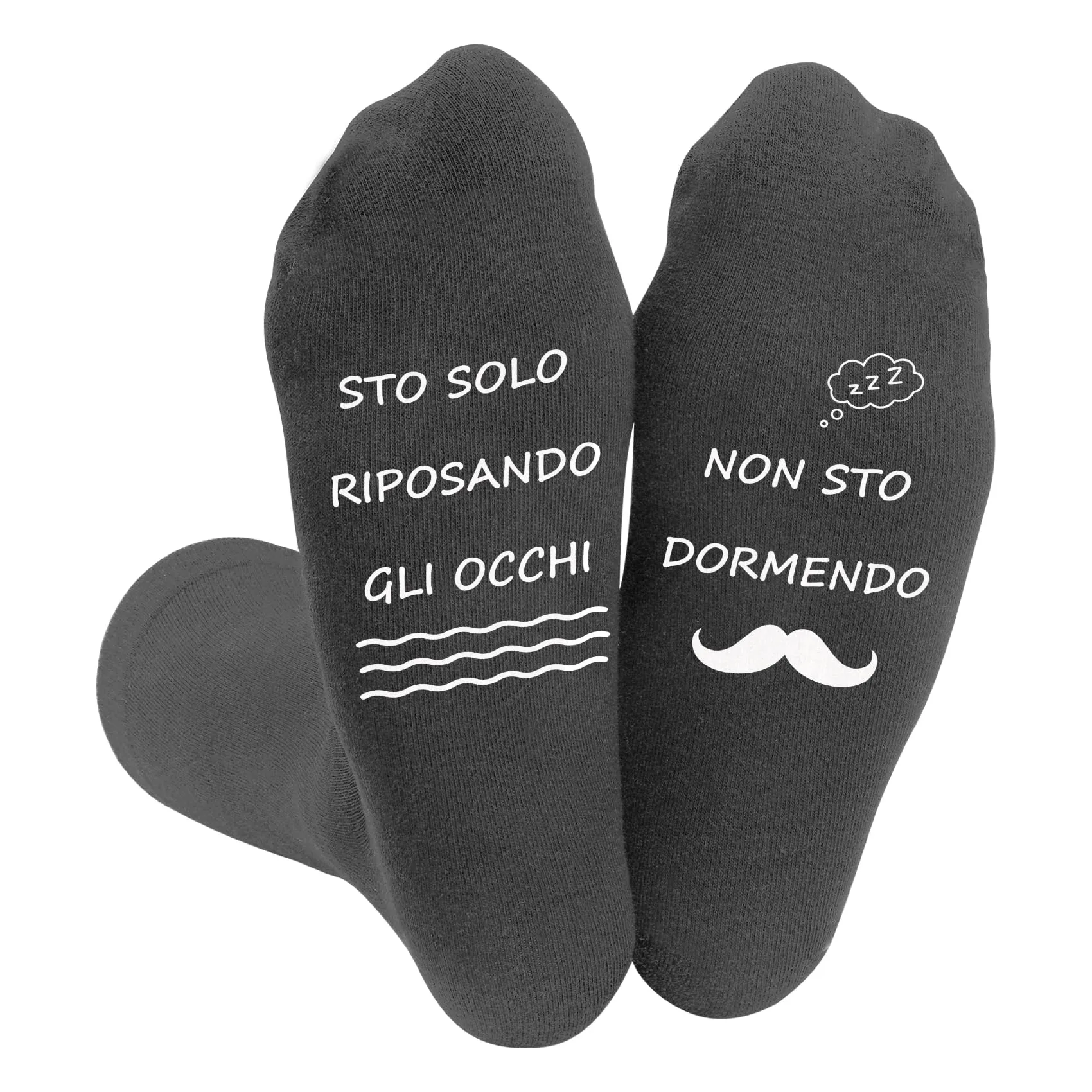 Calzini per Nonno in Cotone Pettinato con Dedica, Taglia Unica, Grigio - immagine 1