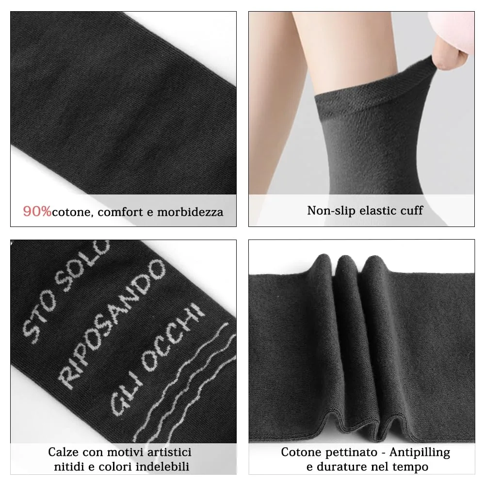 Calzini per Nonno in Cotone Pettinato con Dedica, Taglia Unica, Grigio - immagine 3