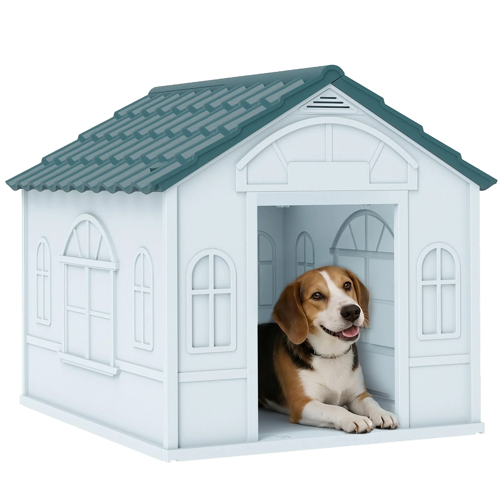 PawHut Casetta per Cani Impermeabile, 65x75.7x63 cm, Blu - immagine 1
