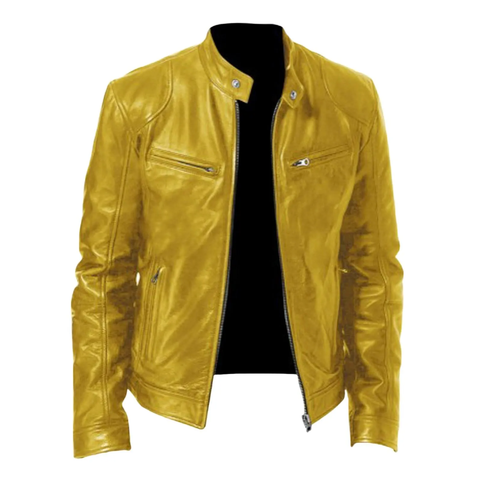 Giacca in Finta Pelle Biker Casual da Uomo per Mezza Stagione - immagine 4