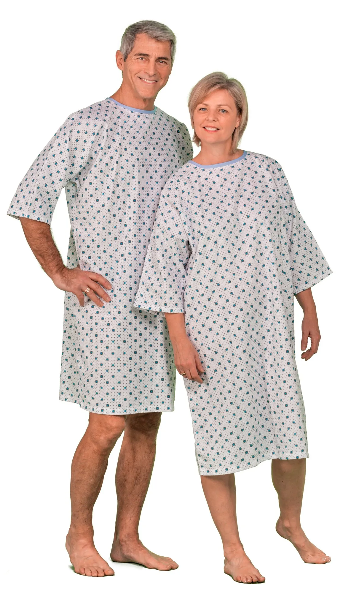 AMIBIS Camicia di Ospedale Floreale, Set di 3, Taglia unica - immagine 1