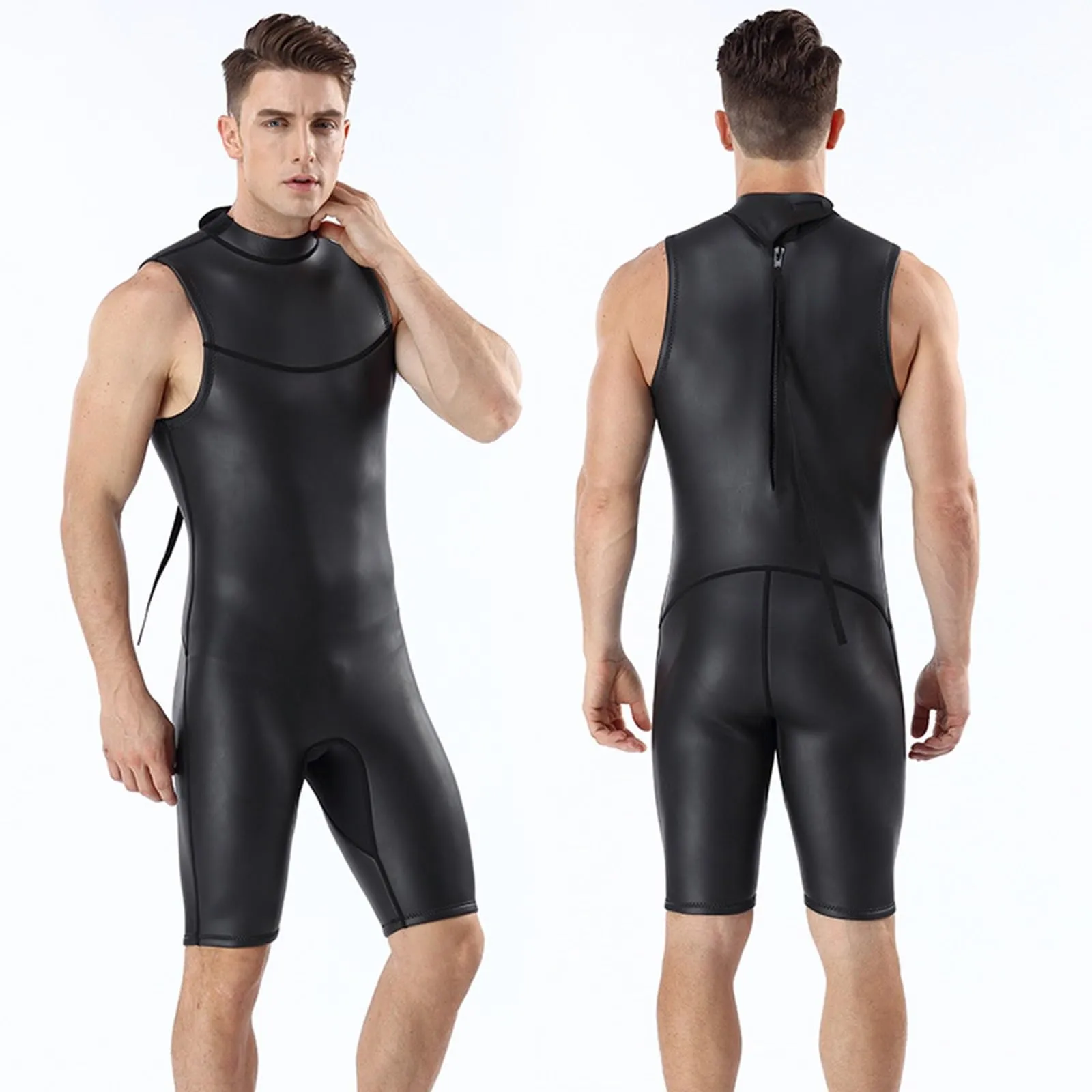 OAKBEEN Muta Corta in Neoprene 2mm per Nuoto e Immersioni con Zip Posteriore - immagine 3