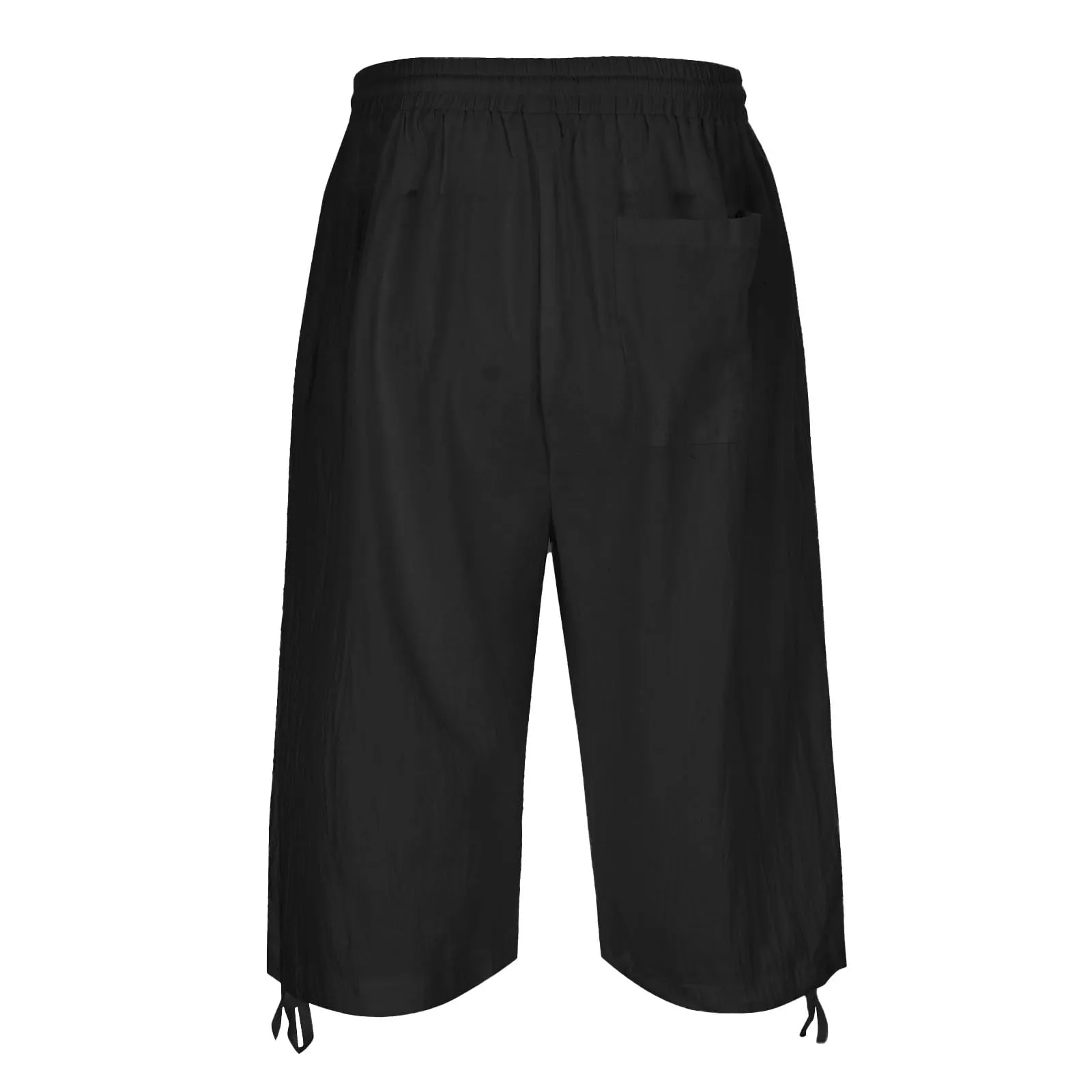 Generico Pantaloni Lino 3/4 Uomo Pinocchietto Estivi Leggeri Elasticizzati con Tasche e Vita Elastica - immagine 6