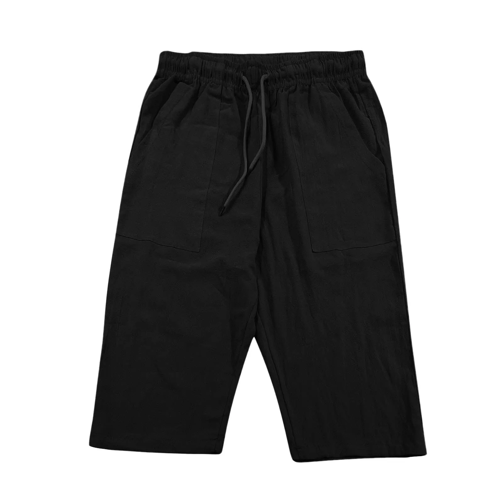 Generico Pantaloni Lino 3/4 Uomo Pinocchietto Estivi Leggeri Elasticizzati con Tasche e Vita Elastica - immagine 4