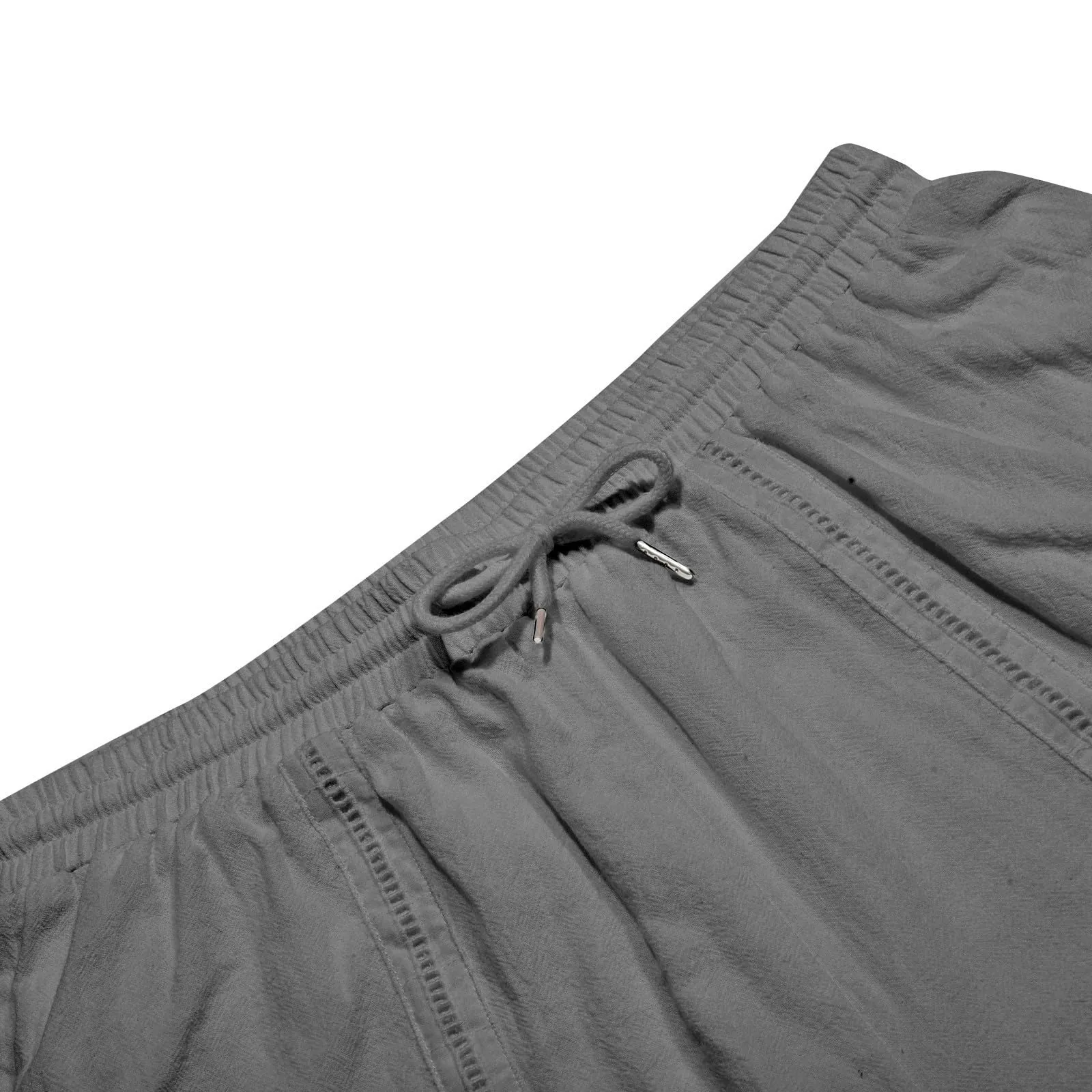 Generico Pantaloni Lino 3/4 Uomo Pinocchietto Estivi Leggeri Elasticizzati con Tasche e Vita Elastica - immagine 7