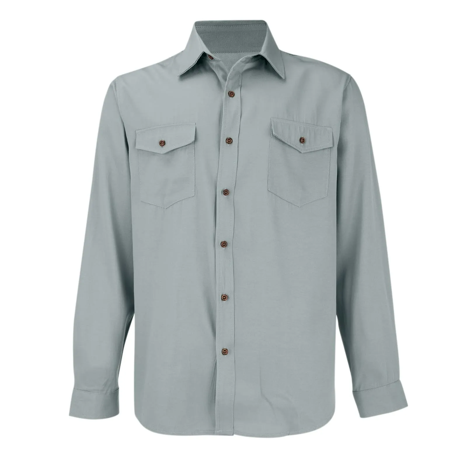 VEMOW Camicia di Jeans a Maniche Lunghe Uomo, Fit Classico, Grey, S - immagine 3