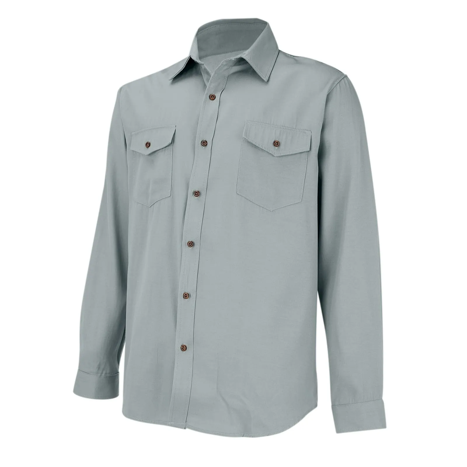 VEMOW Camicia di Jeans a Maniche Lunghe Uomo, Fit Classico, Grey, M - immagine 4