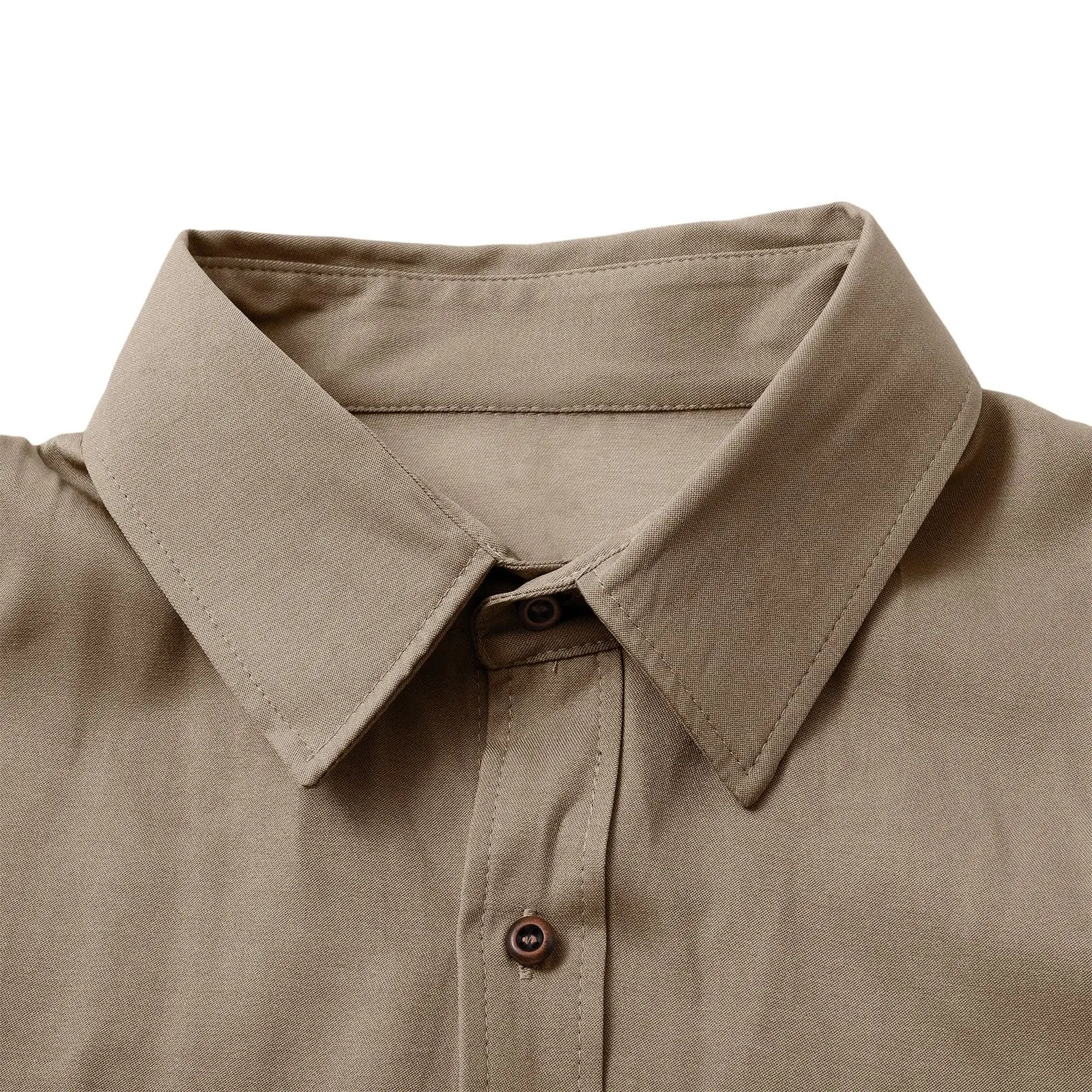 VEMOW Camicia di Jeans a Maniche Lunghe Uomo, Fit Classico, Khaki, L - immagine 2