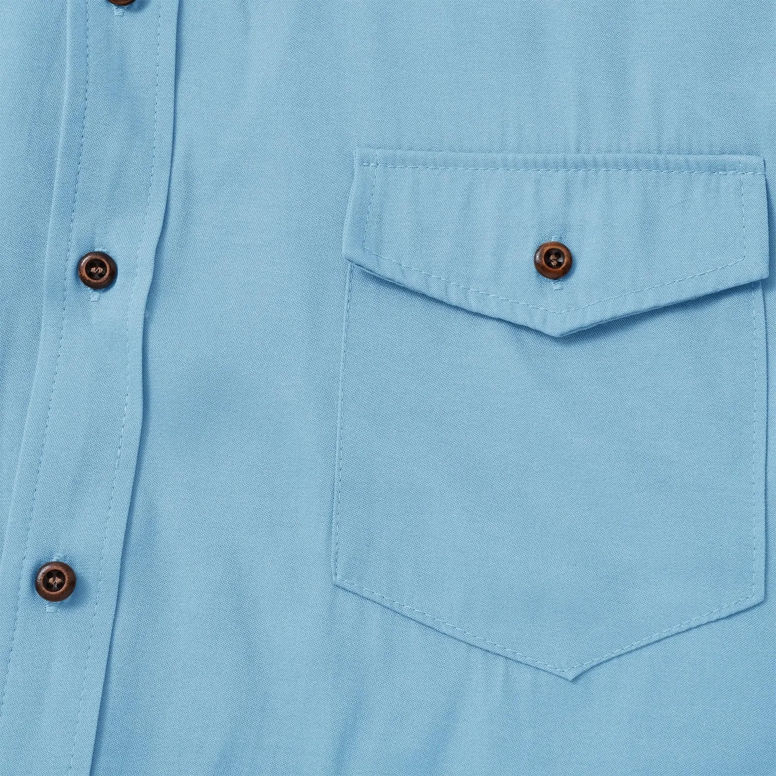 VEMOW Camicia di Jeans Uomo a Maniche Lunghe, Fit Classico, Blu, L - immagine 7