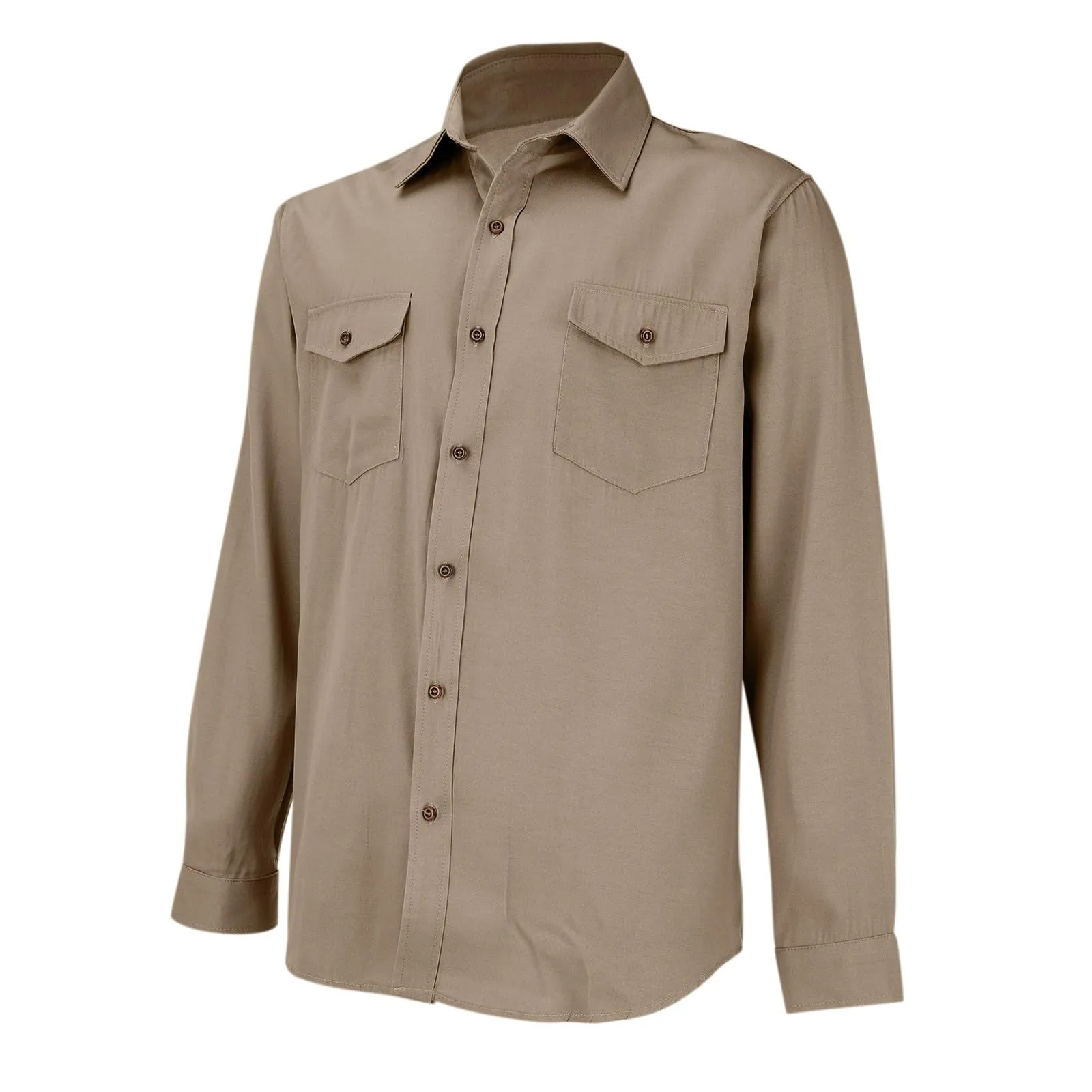 VEMOW Camicia di Jeans Uomo a Maniche Lunghe, Fit Classico, Khaki, XXL - immagine 4