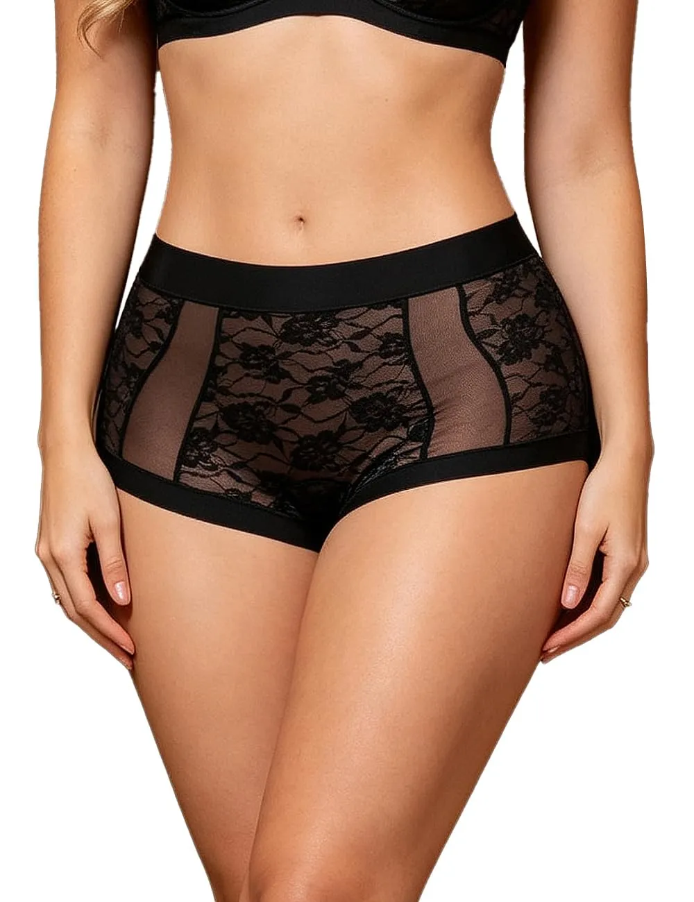ohmydear Mutandine da donna a vita alta, Nero, XXL - immagine 1