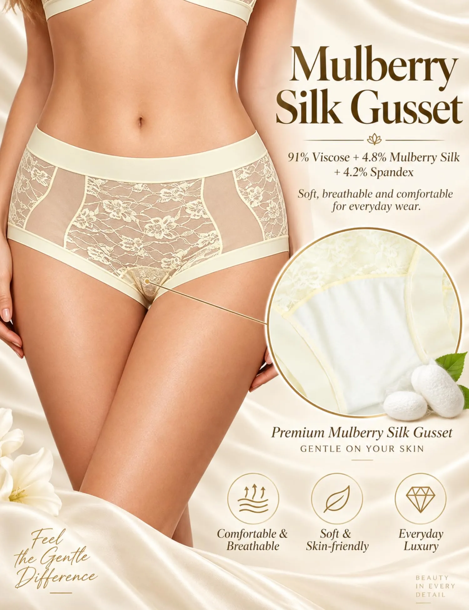 ohmydear Mutandine da donna a vita alta, bianco, XXL - immagine 2
