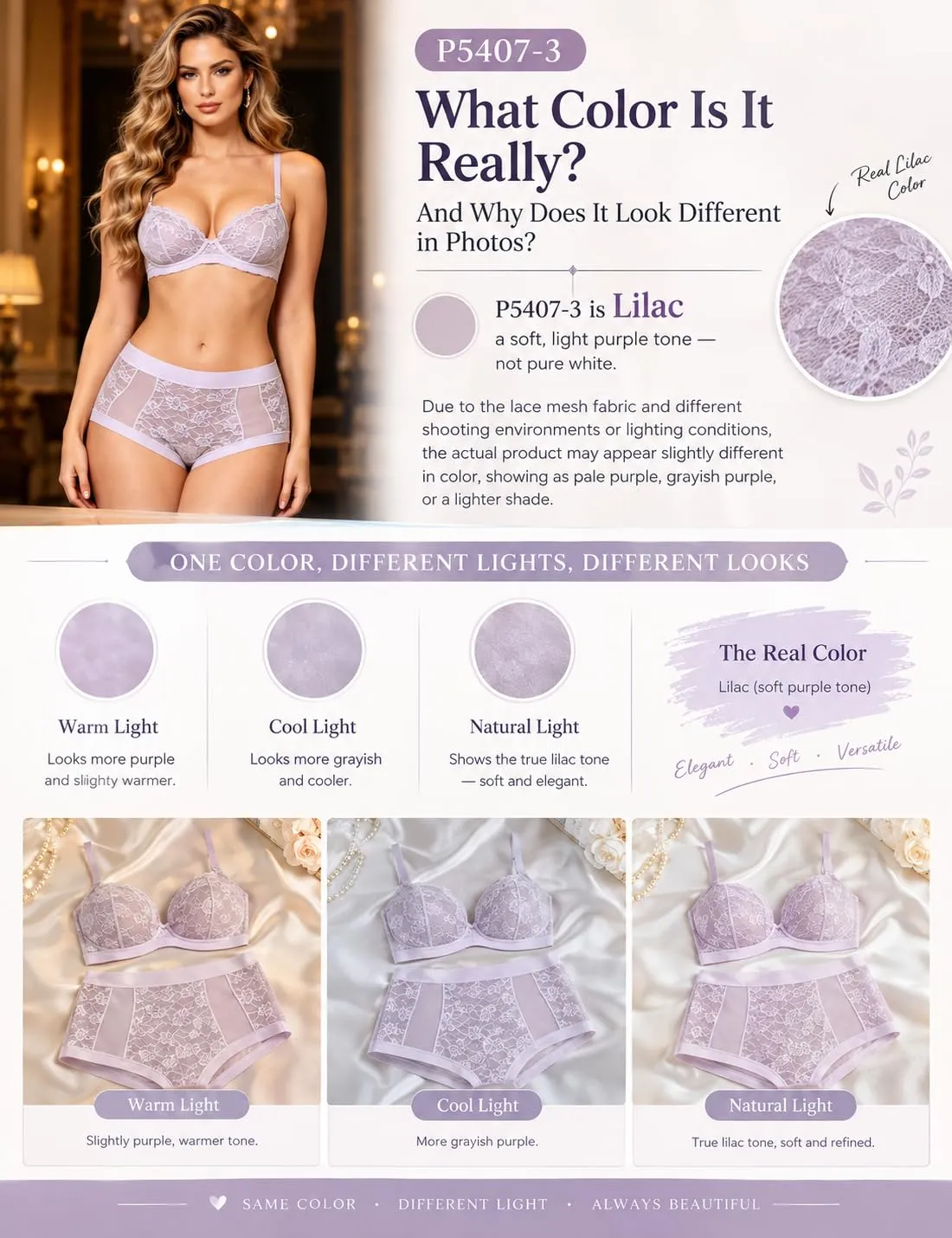 ohmydear Mutandine da donna a vita alta, viola, L - immagine 4