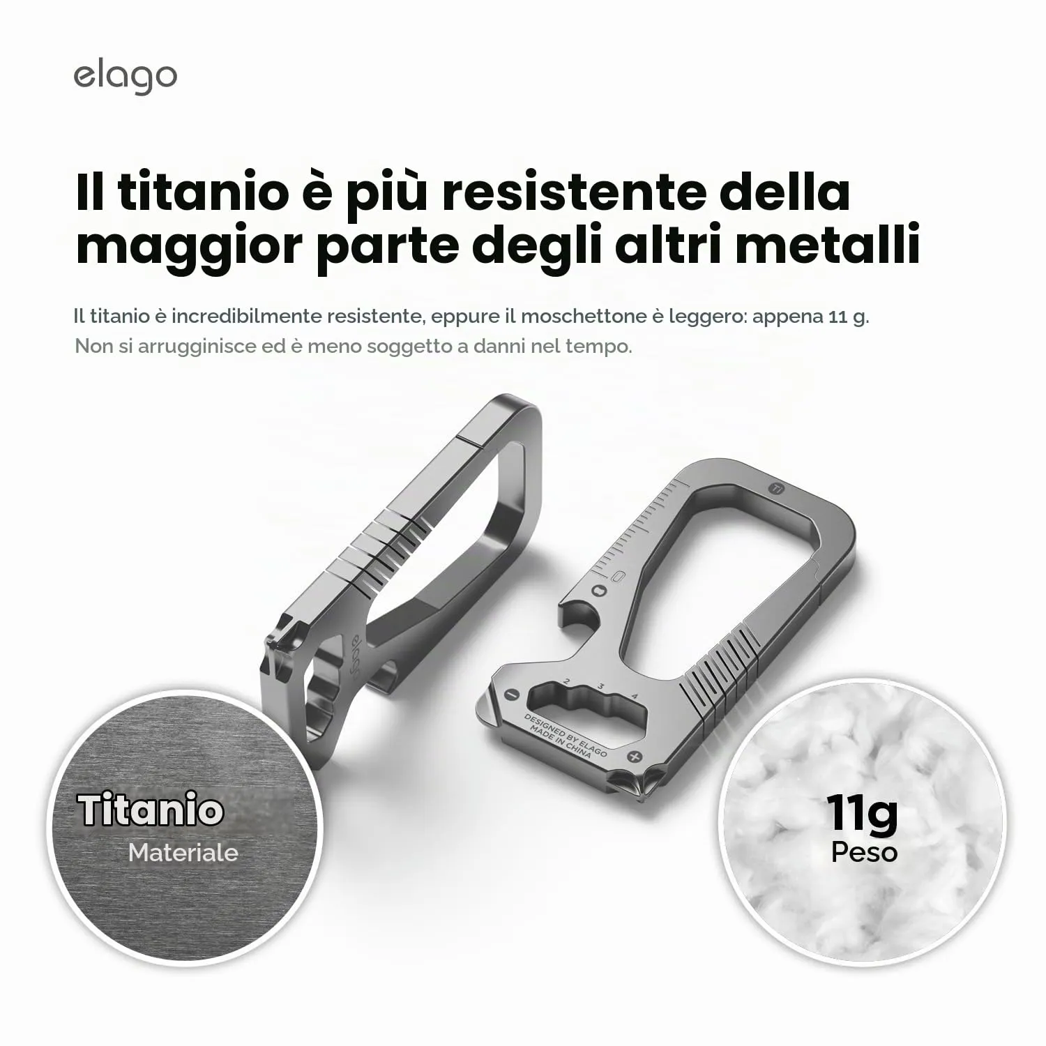 elago Moschettone Portachiavi in Titanio EDC Multifunzionale - immagine 5