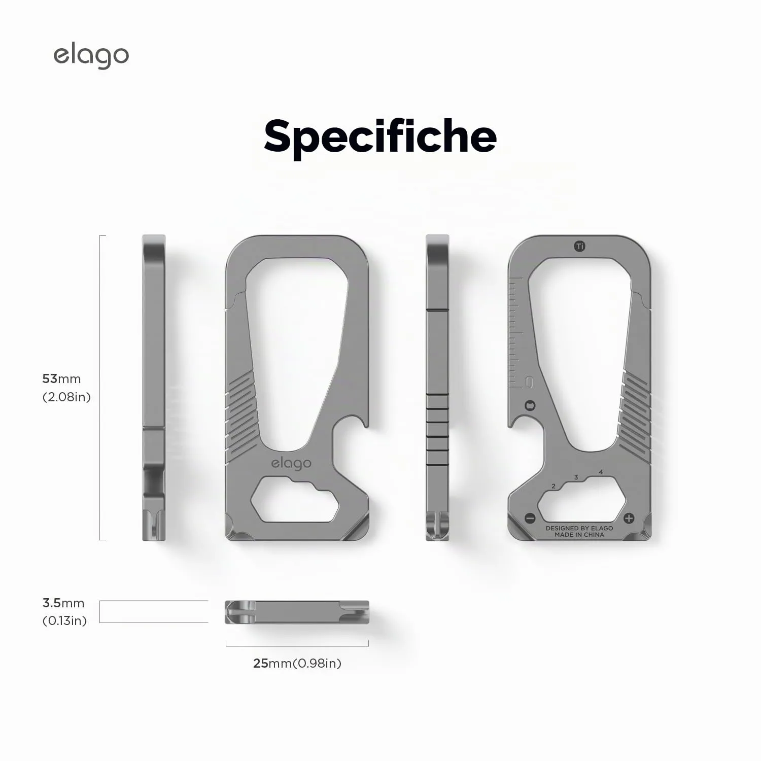 elago Moschettone Portachiavi in Titanio EDC Multifunzionale - immagine 7