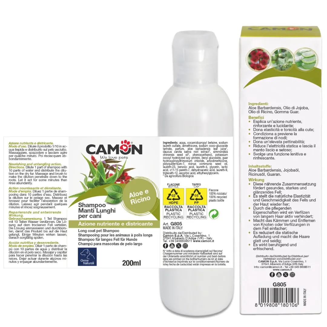 Camon Shampoo per Cani Mantelli Lunghi, Nutriente e Lucidante, 200ml - immagine 2