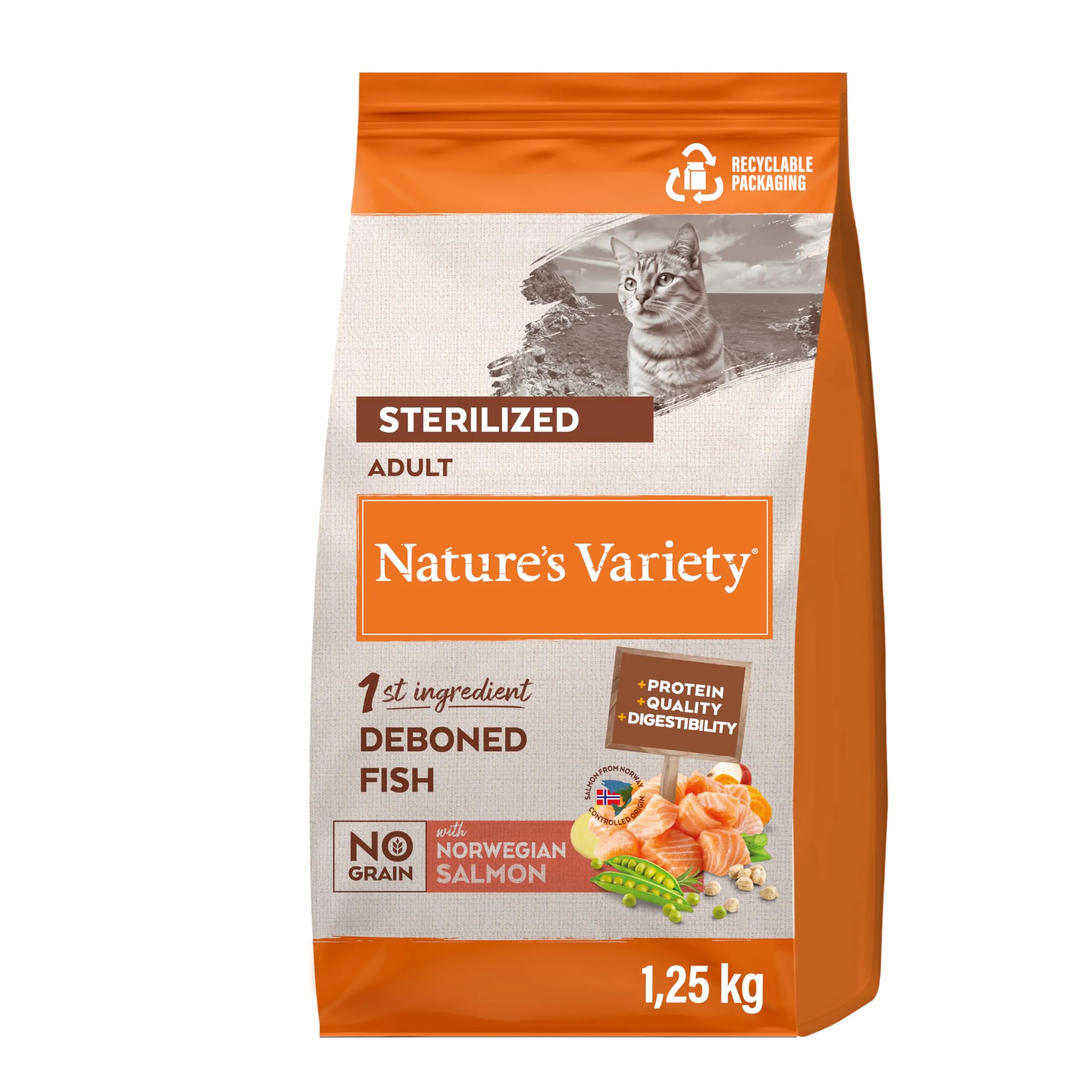 Nature's Variety Selected Cibo per Gatti Sterilizzati con Salmone Norvegese 1.25 kg - immagine 1