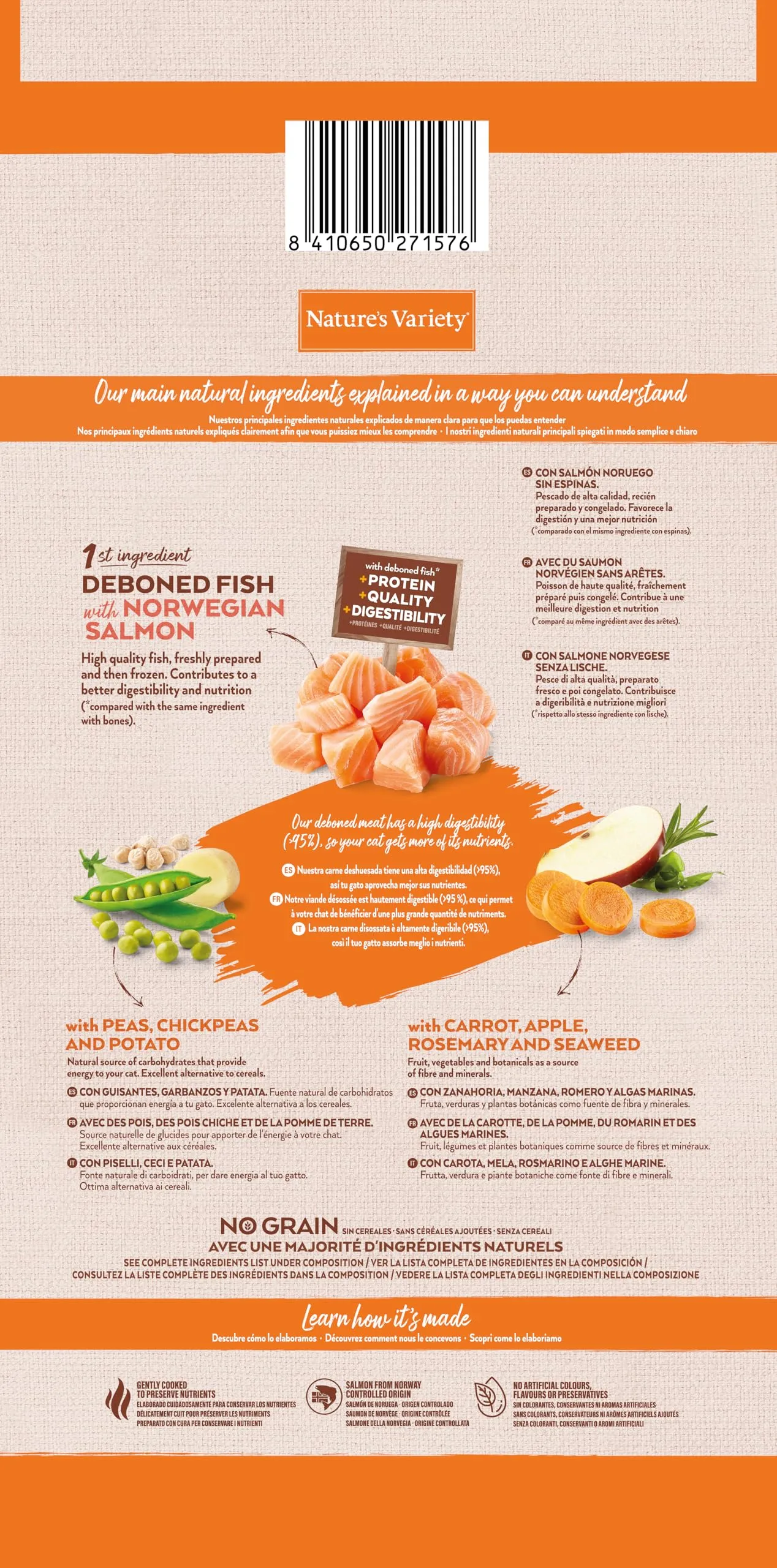 Nature's Variety Selected Cibo per Gatti Sterilizzati con Salmone Norvegese 1.25 kg - immagine 3
