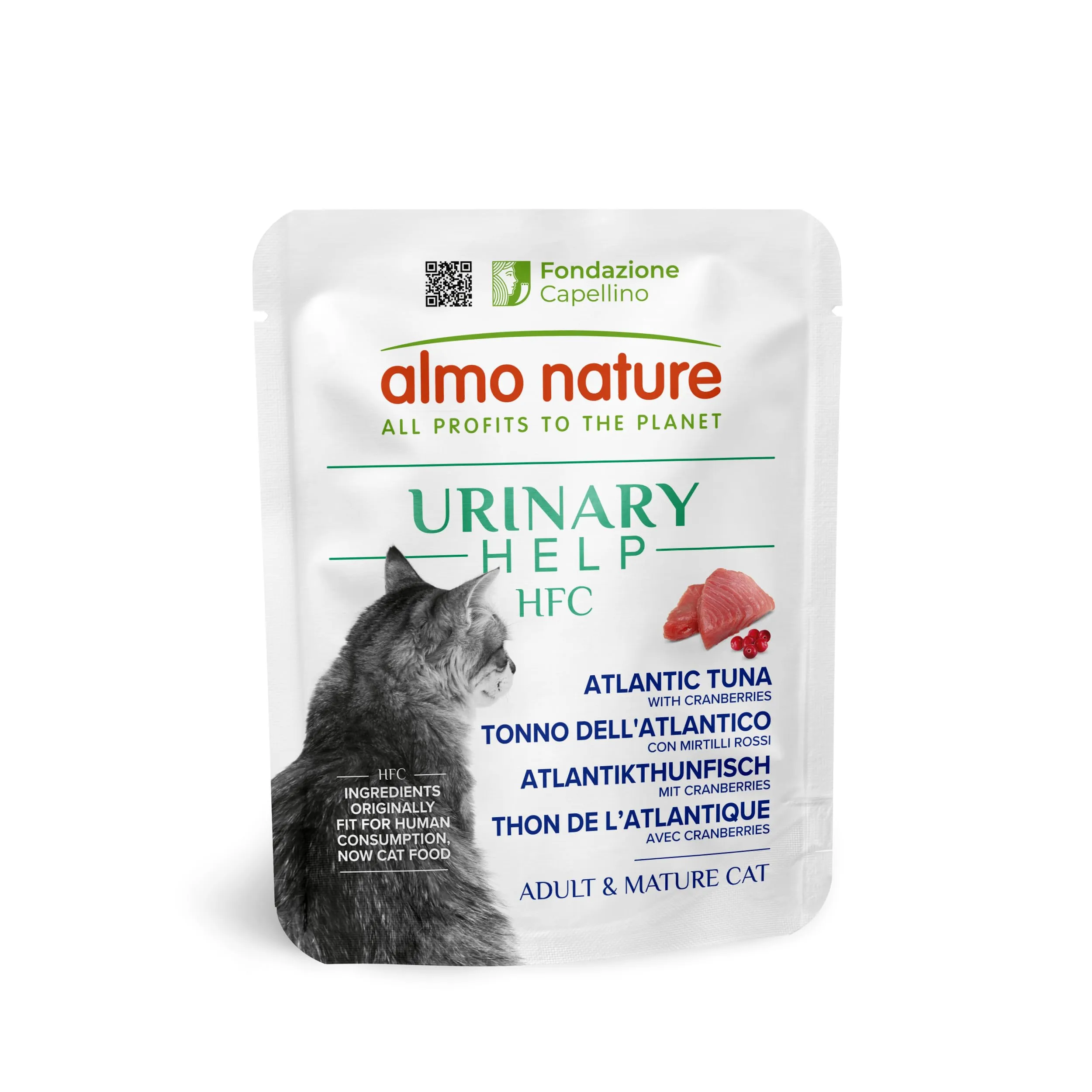 Almo Nature HFC Urinary Help Cibo Umido per Gatti Tonno dell'Atlantico e Mirtilli Rossi, 24x50g - immagine 1