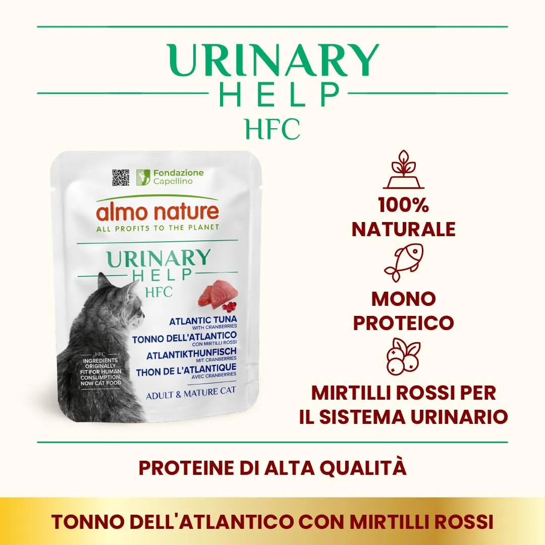 Almo Nature HFC Urinary Help Cibo Umido per Gatti Tonno dell'Atlantico e Mirtilli Rossi, 24x50g - immagine 2