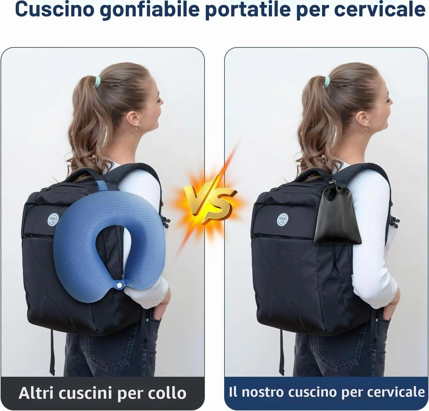 ROTKUSZ Cuscino da Viaggio Gonfiabile con Mascherine e Tappi per le Orecchie, Set da 2 Pezzi - immagine 6