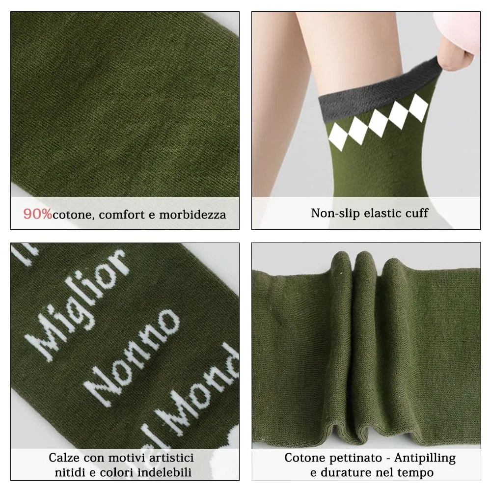 Calzini per Nonno in Cotone Pettinato con Dedica Stampata - immagine 3