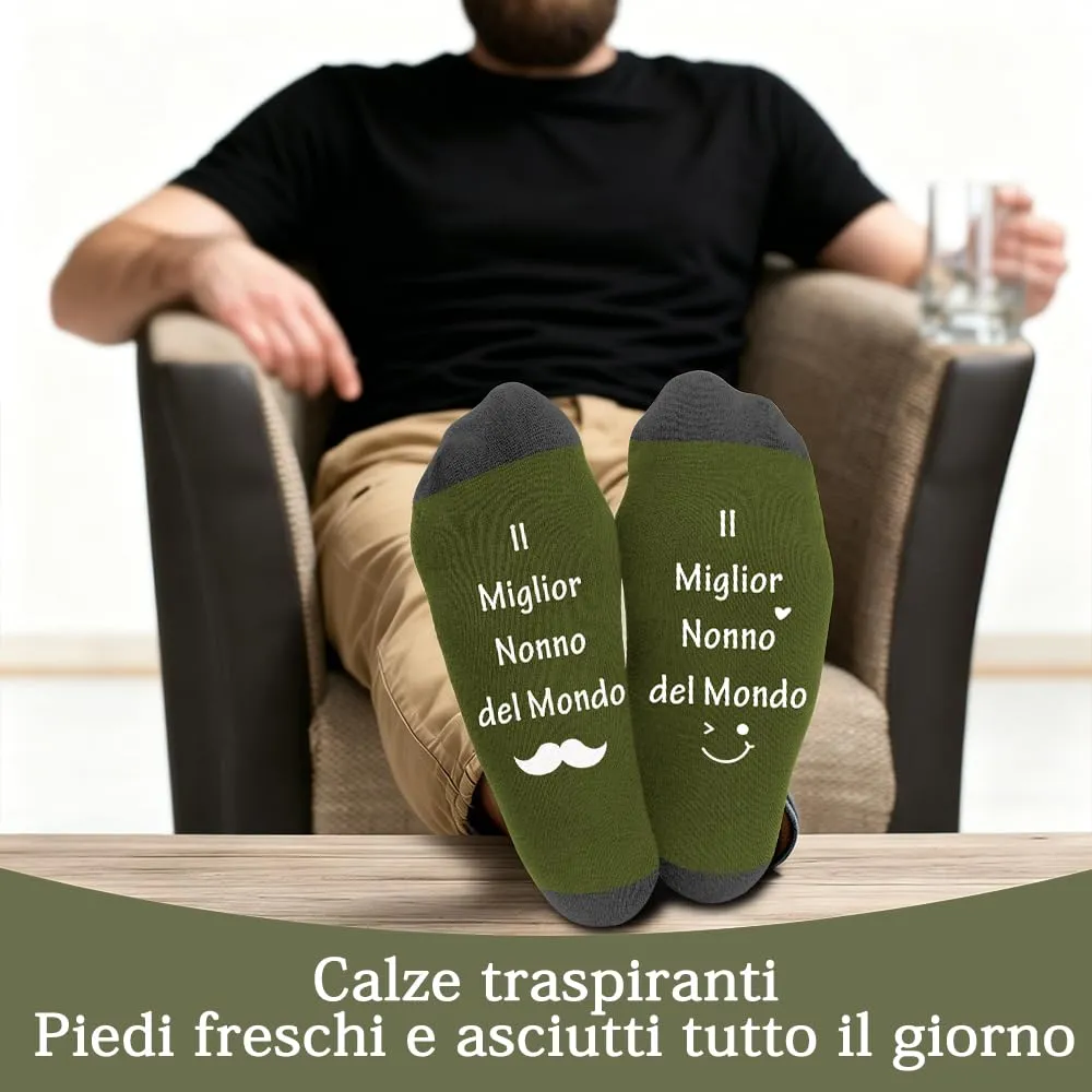 Calzini per Nonno in Cotone Pettinato con Dedica Stampata - immagine 4
