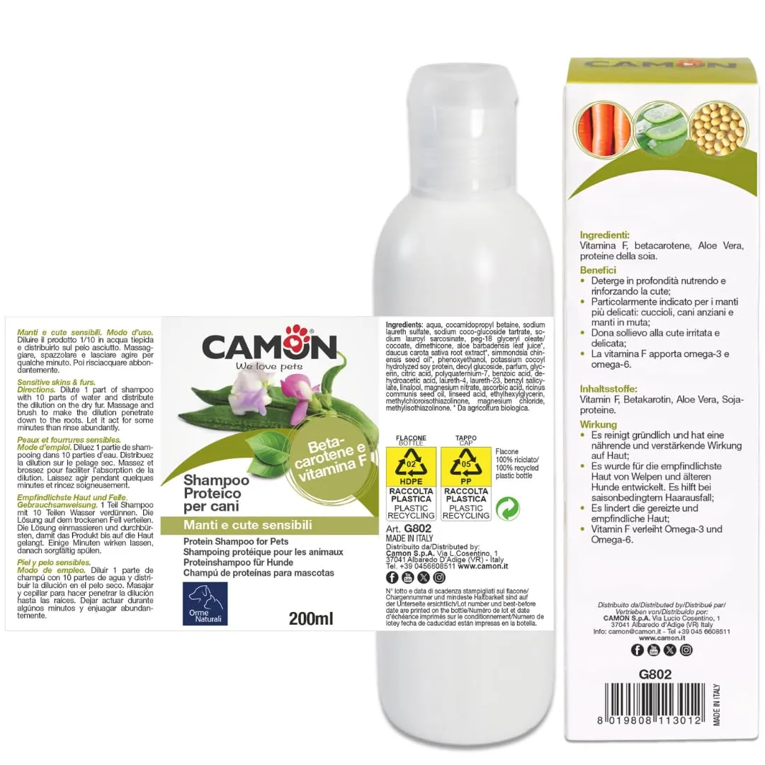 Camon Shampoo Proteico per Cani Pelli Sensibili, 200ml - immagine 2
