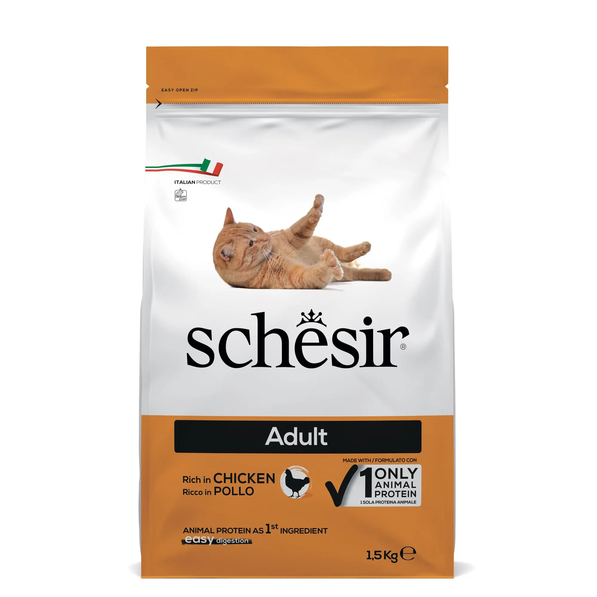Schesir Adult Alimento Secco Completo per Gatti al Pollo, 1,5 kg - immagine 1