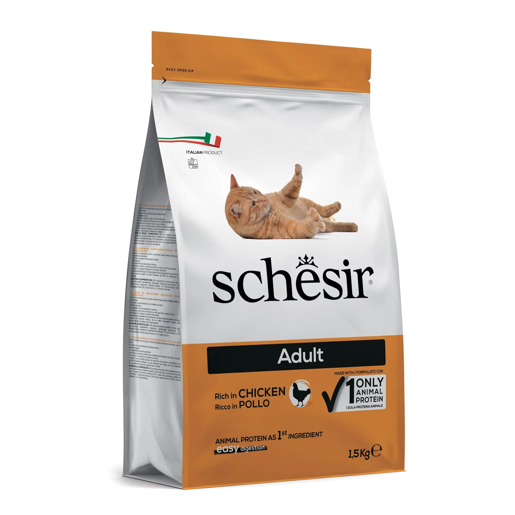 Schesir Adult Alimento Secco Completo per Gatti al Pollo, 1,5 kg - immagine 2