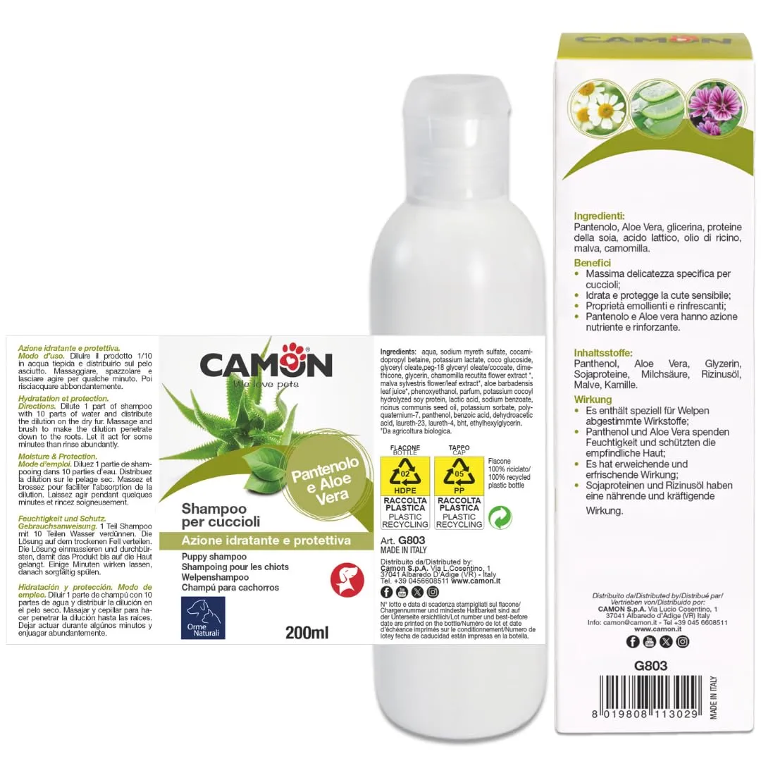 Camon Shampoo per Cani Cuccioli con Aloe Vera e Pantenolo, 200ml - immagine 2