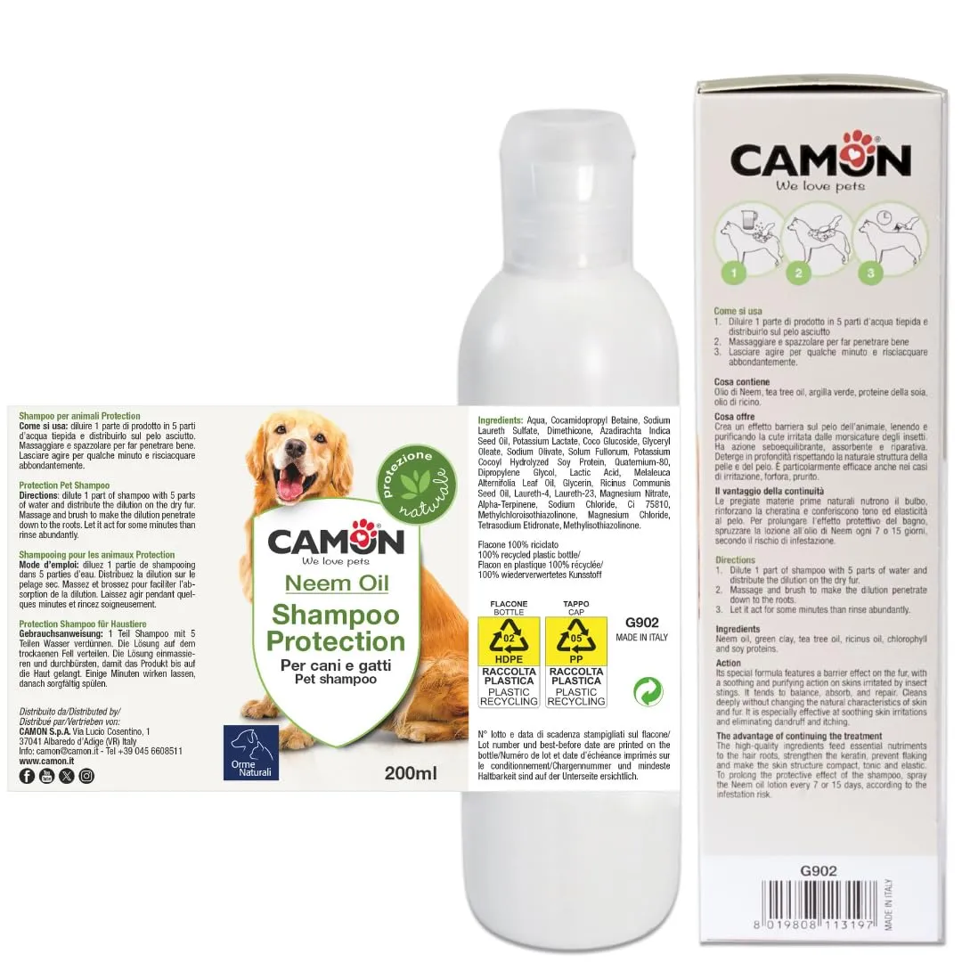 Camon Shampoo Protection for Dogs and Cats, Effetto Barriera, 200ml - immagine 2