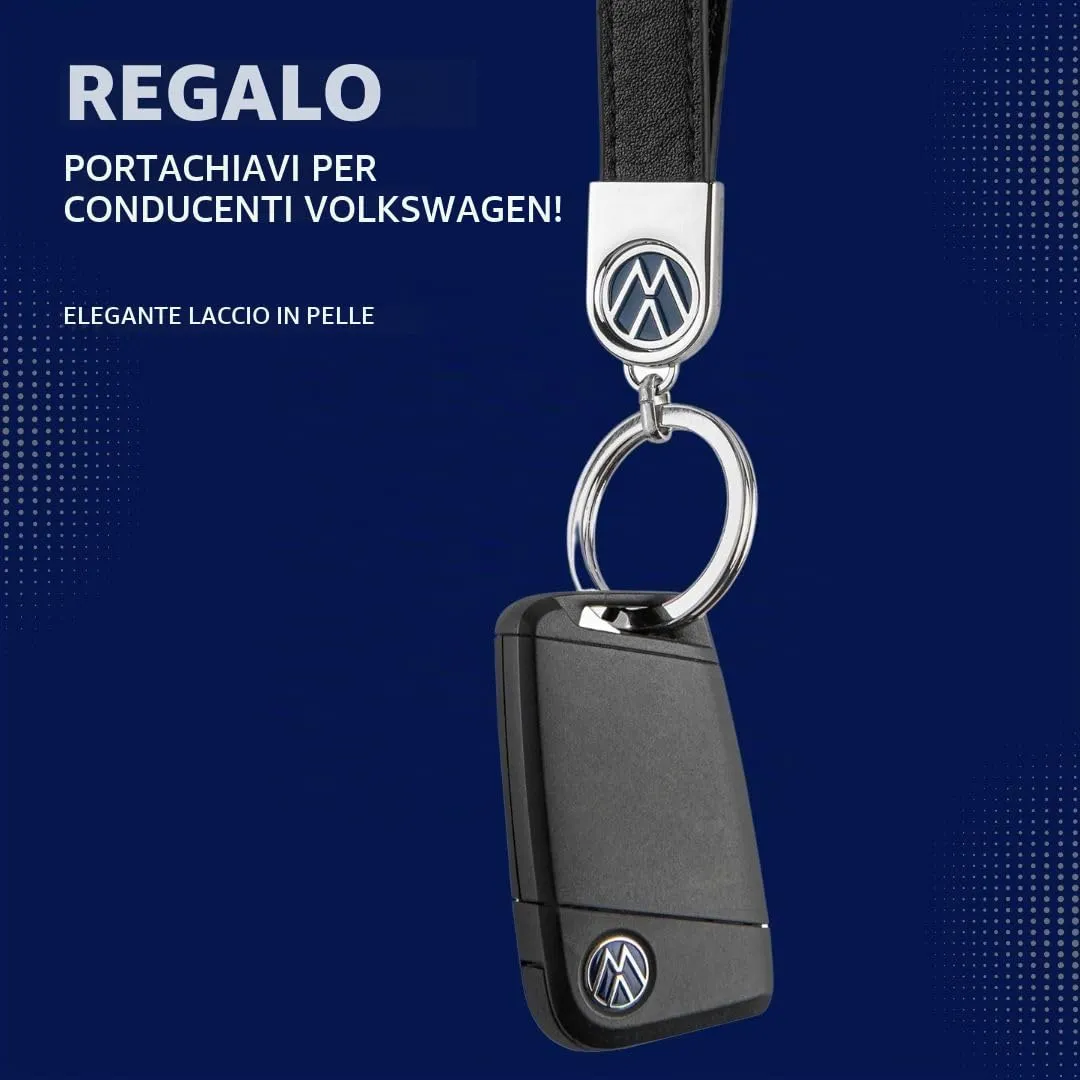 Troika Portachiavi con logo VW in pelle e metallo, Nero - immagine 6