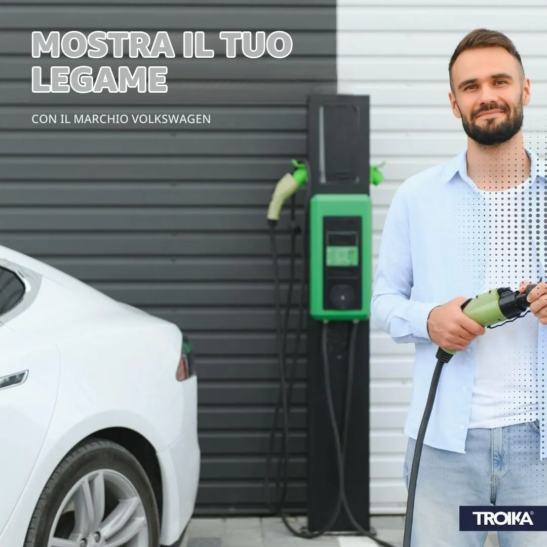 Troika Portachiavi con logo VW in pelle e metallo, Nero - immagine 7