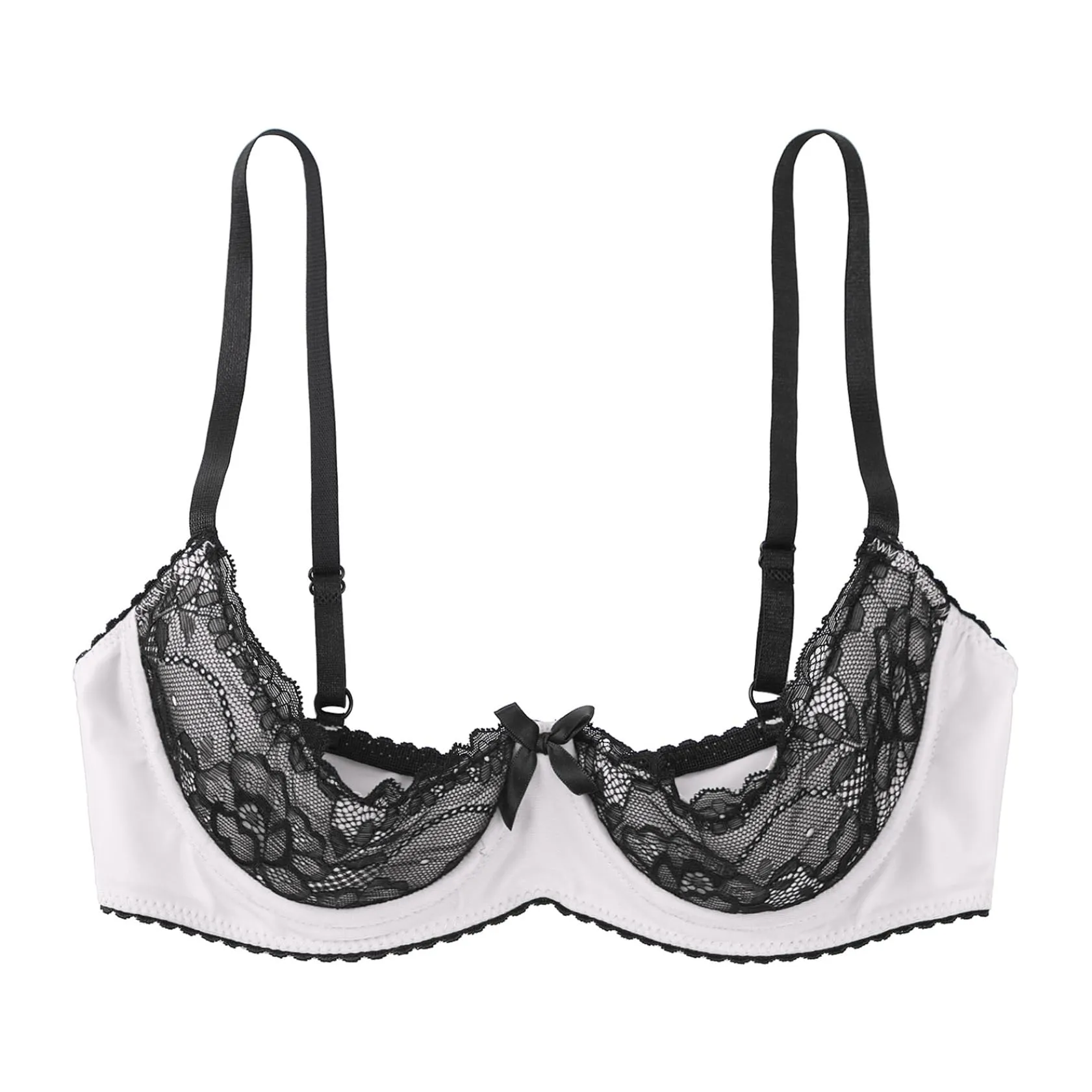 Sywiyi Reggiseno Push Up in Pizzo con Ferretto, Bianco, XL - immagine 4