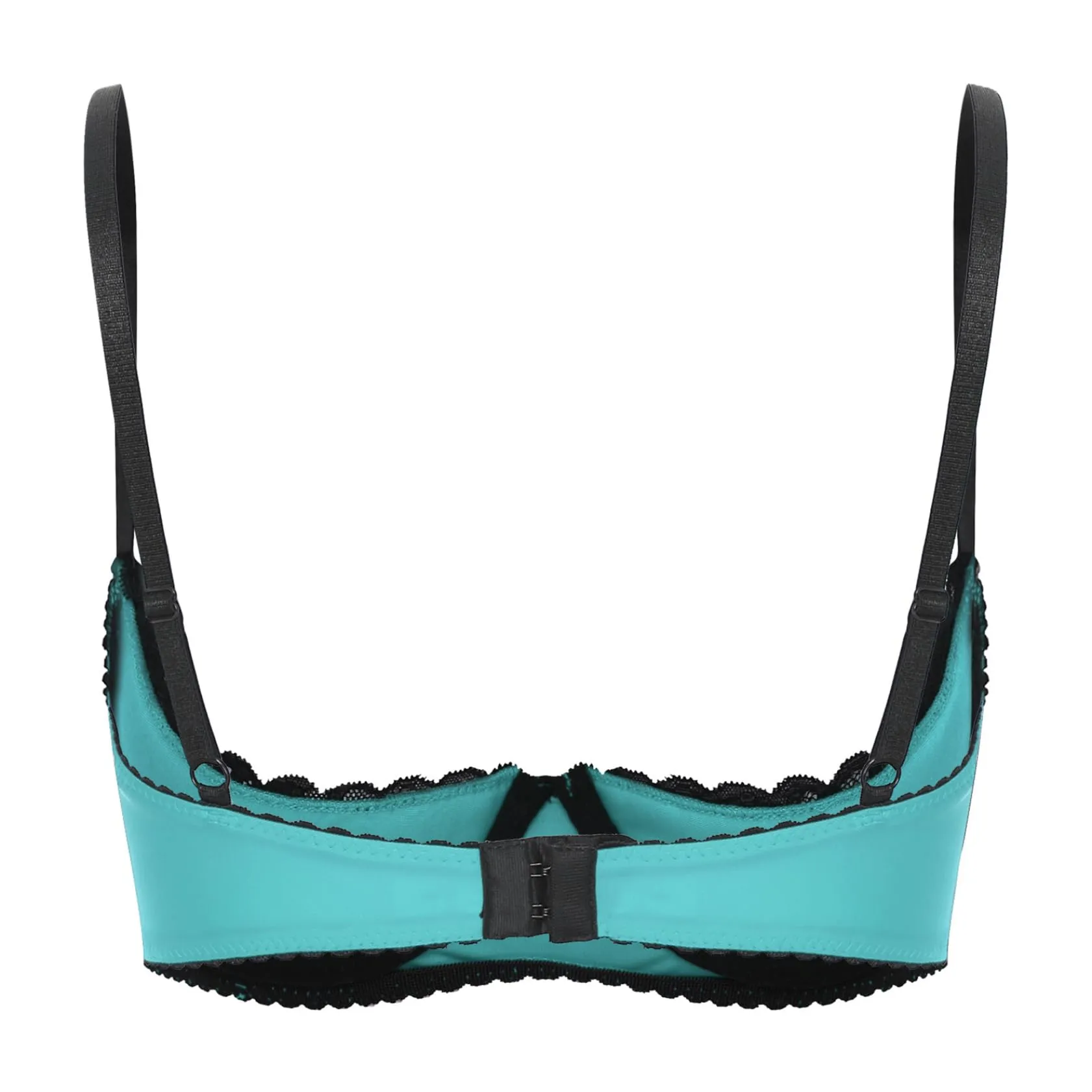 Sywiyi Reggiseno in Pizzo Push Up con Ferretto, Turchese, M - immagine 2