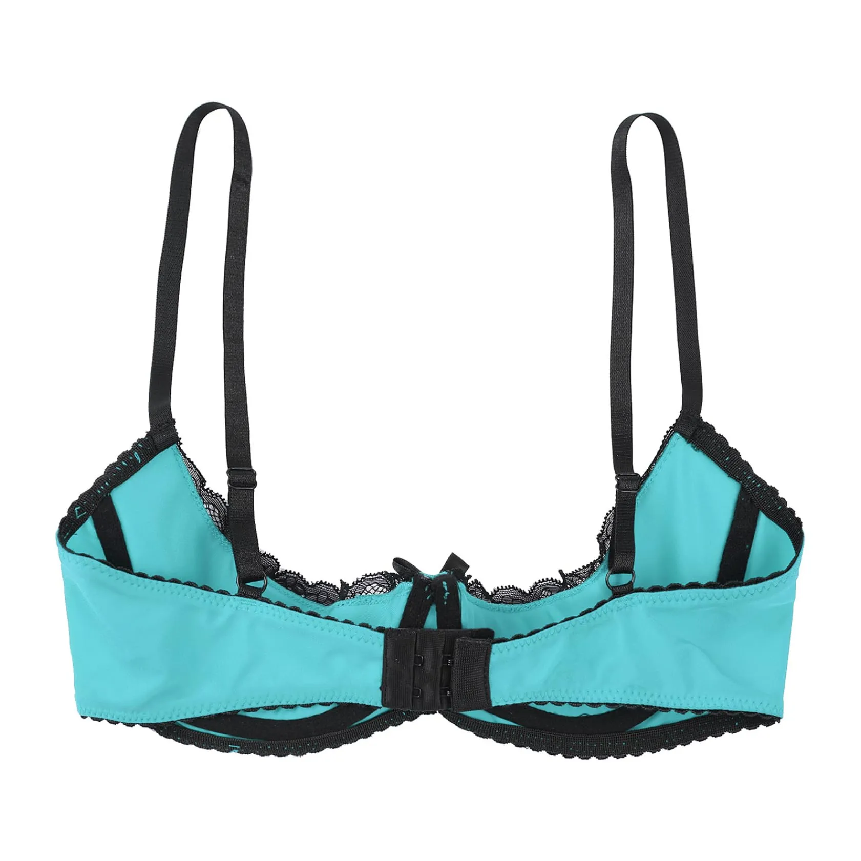 Sywiyi Reggiseno in Pizzo Push Up con Ferretto, Turchese, M - immagine 5