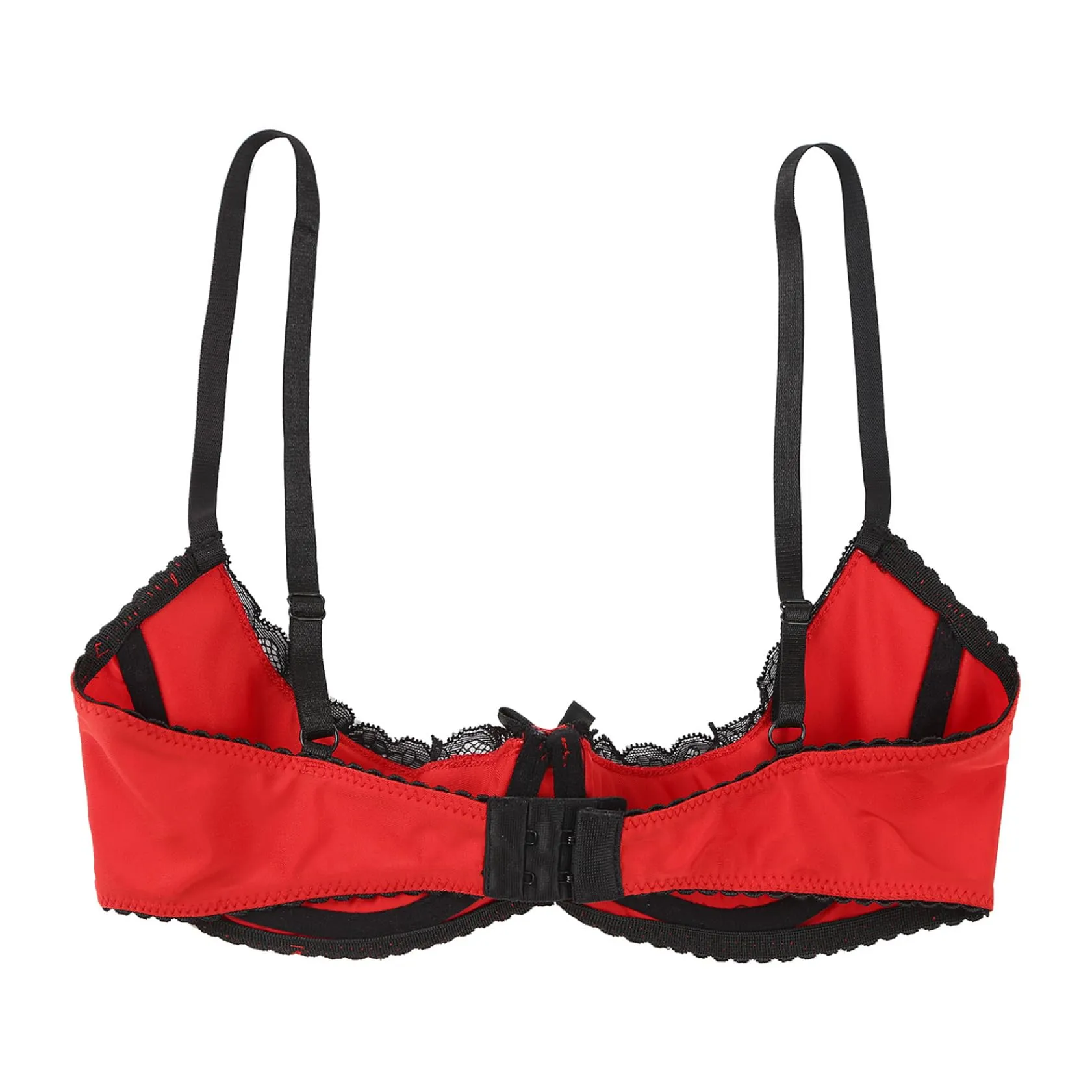Sywiyi Reggiseno Push Up in Pizzo con Ferretto, Rosso, 5XL - immagine 4