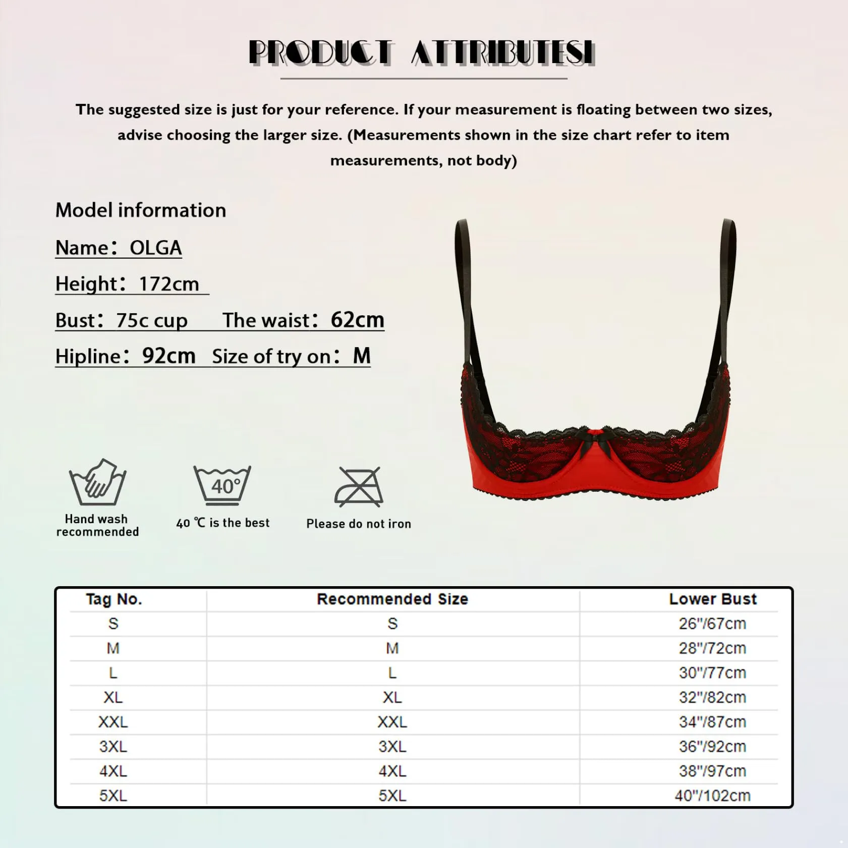 Sywiyi Reggiseno Push Up in Pizzo con Ferretto, Rosso, 5XL - immagine 8