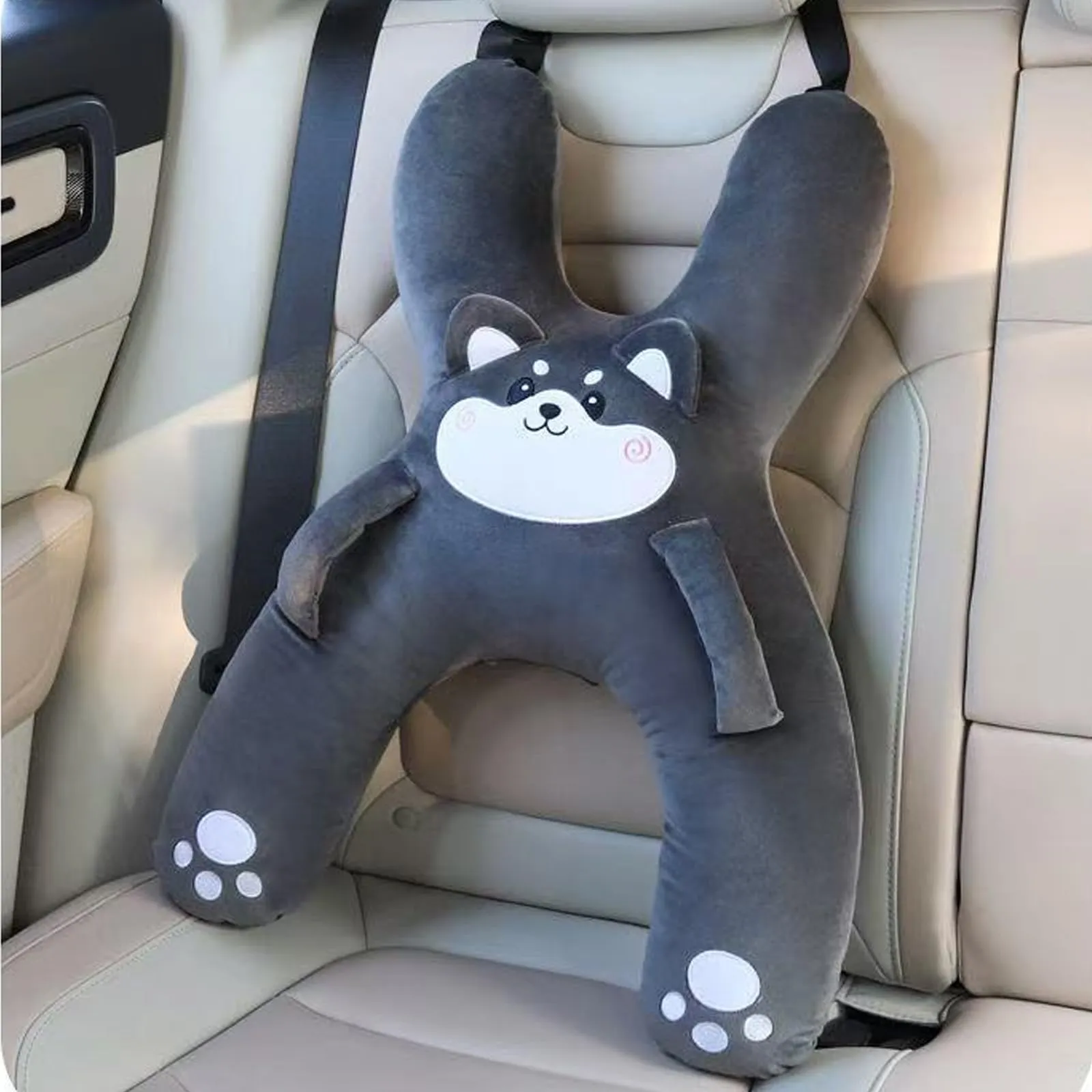 AUNGCSHE Cuscino da viaggio a forma di H per bambini, supporto per dormire in auto, aereo e treno - immagine 8